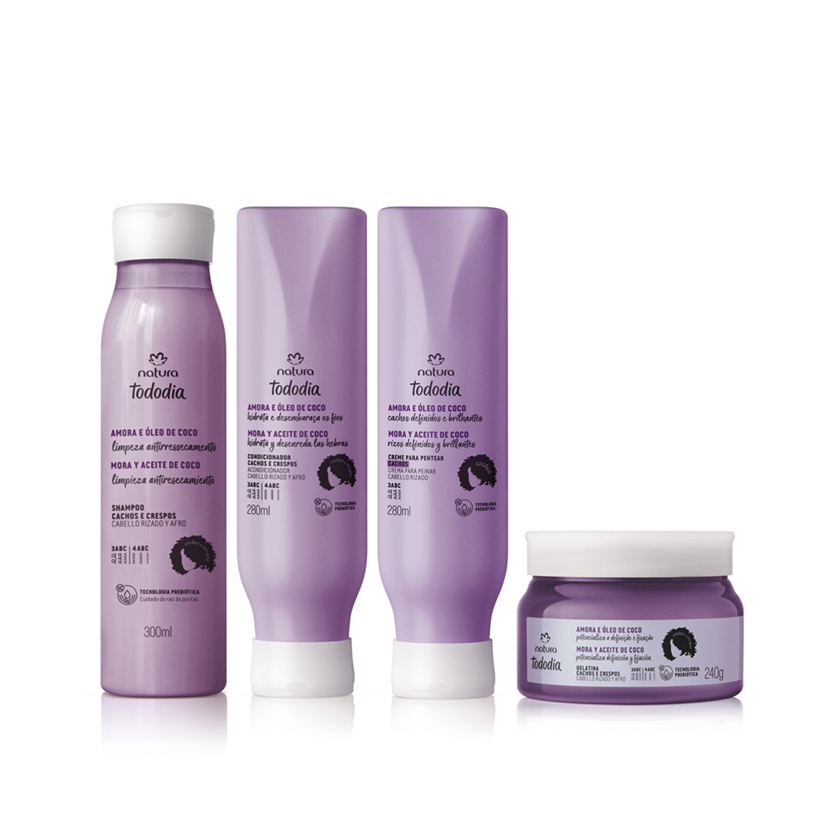 Kit Cachos Tododia Amora e Óleo de Coco (5 produtos)
