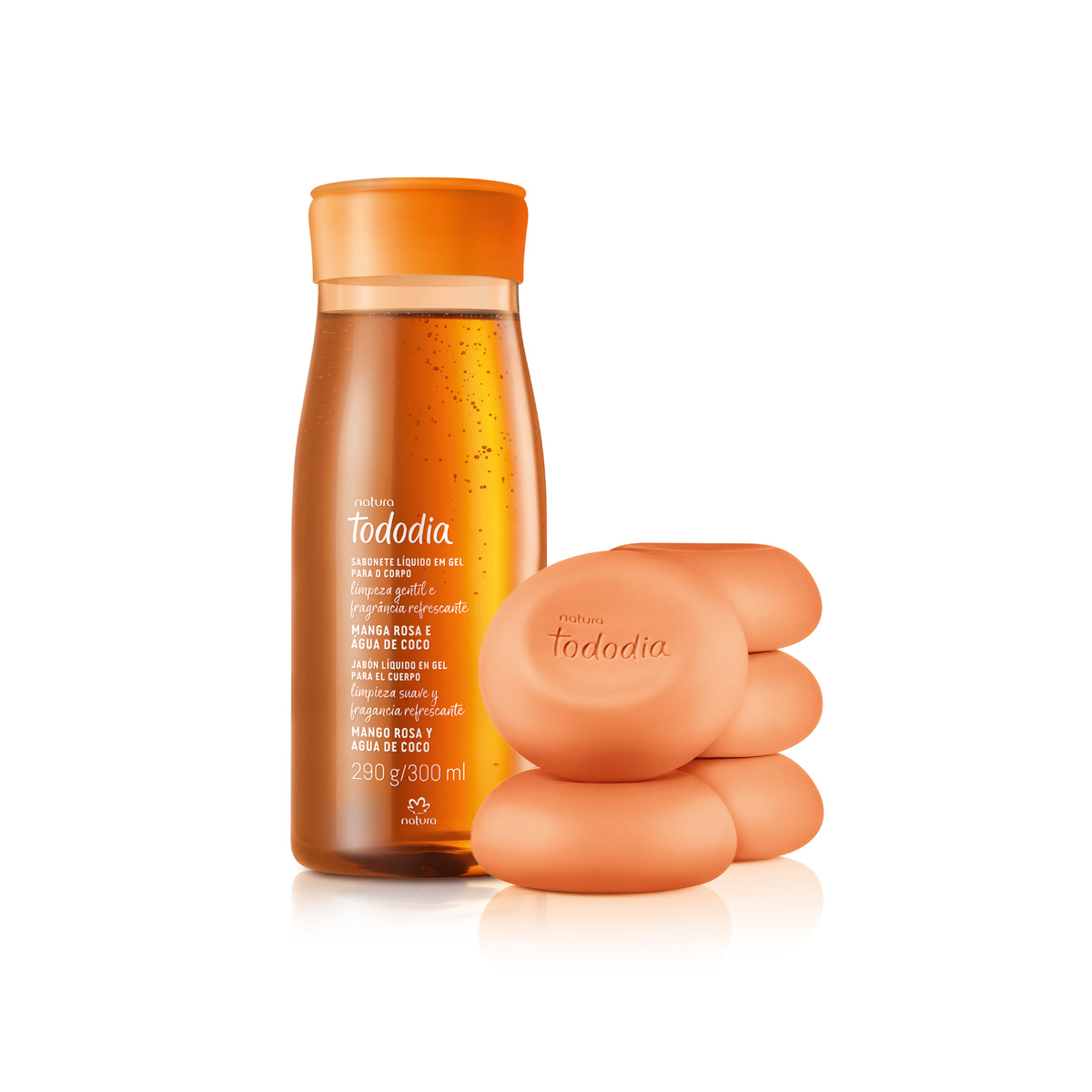 Kit Tododia Manga Rosa e Água de Coco Sabonetes em Barra + Sabonete Líquido em Gel (6 produtos)