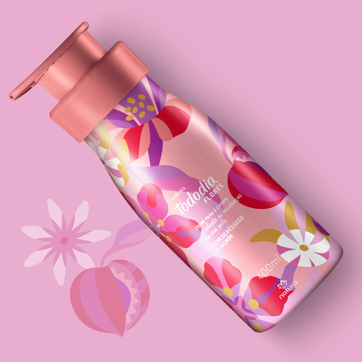 Creme Desodorante Nutritivo para o Corpo Tododia Flor de Pêssego e Jasmim