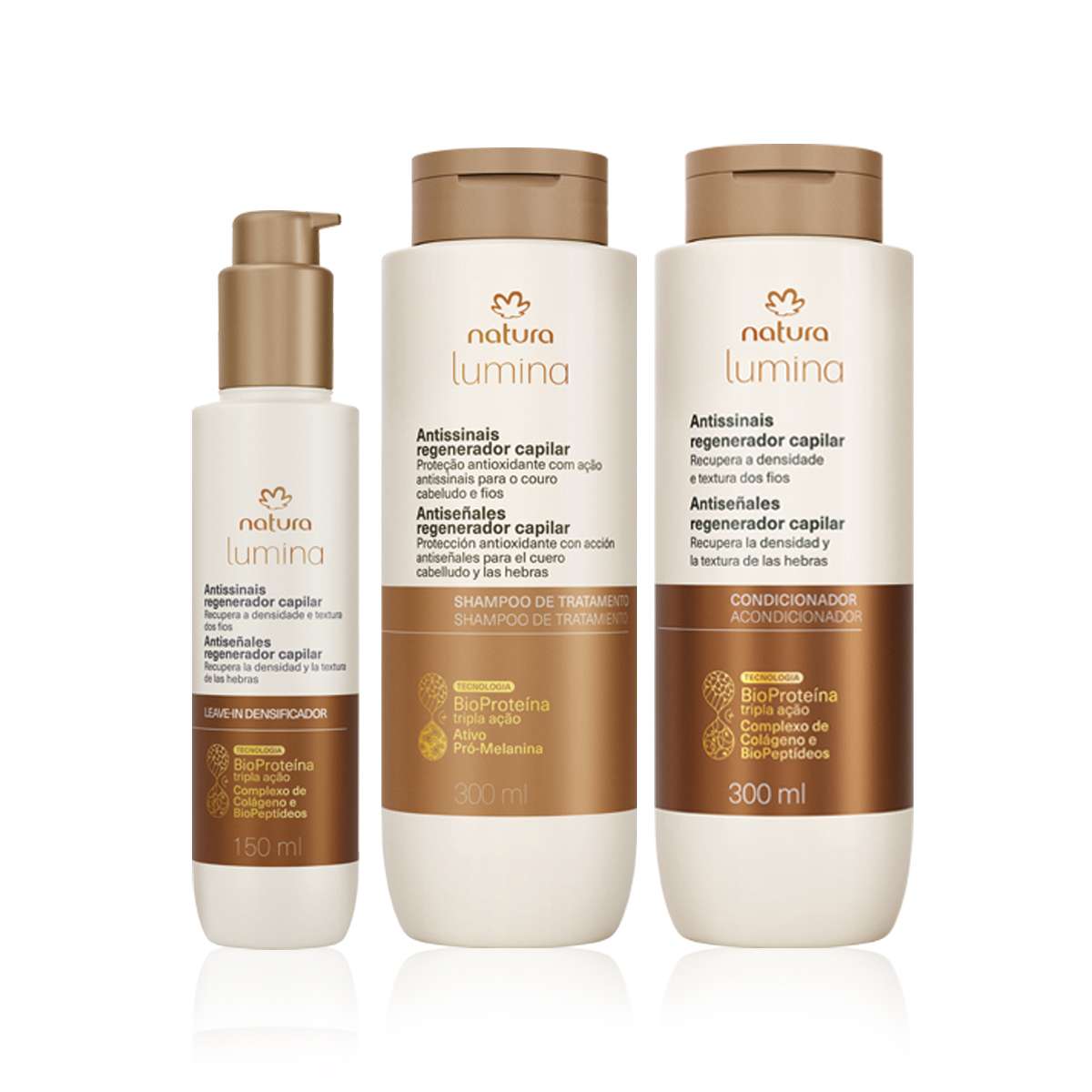 Kit Lumina Antissinais Regenerador Capilar com Leave-in (3 produtos)