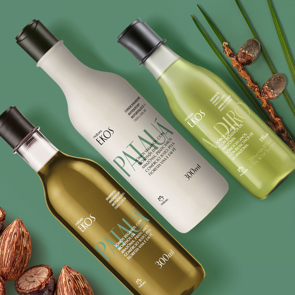 Kit Shampoo e Condicionador Ekos Patauá e Sabonete Líquido Andiroba