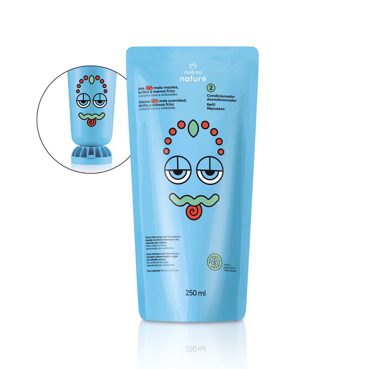 Refil Condicionador para Cabelos Lisos e Ondulados Naturé 250 ml