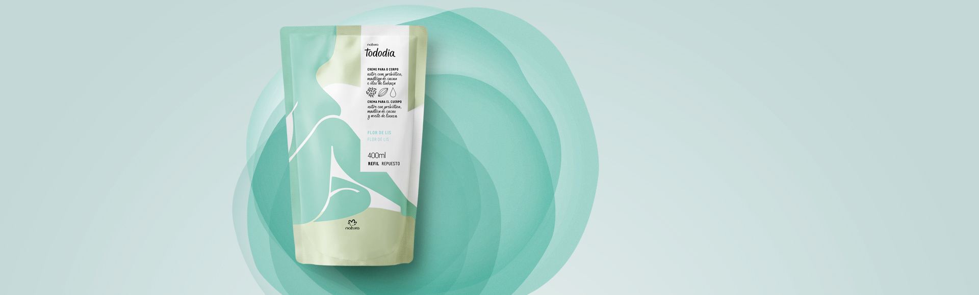Refil Creme Desodorante Nutritivo para o Corpo Tododia Flor de Lis