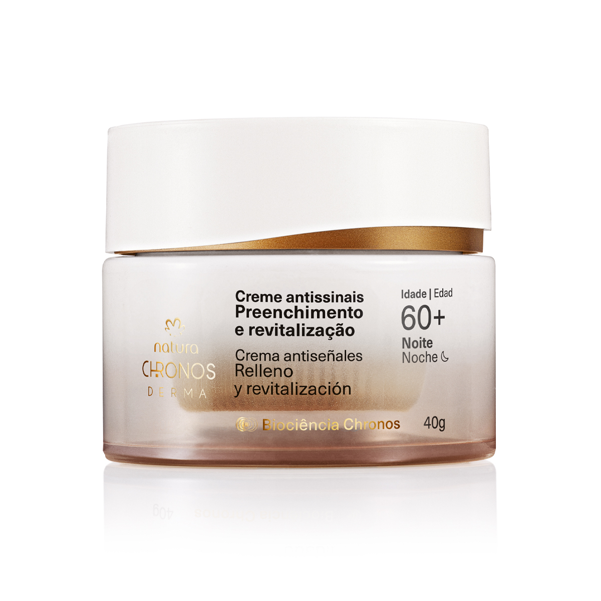 Creme Antissinais Preenchimento e Revitalização 60+ Noite Chronos Derma