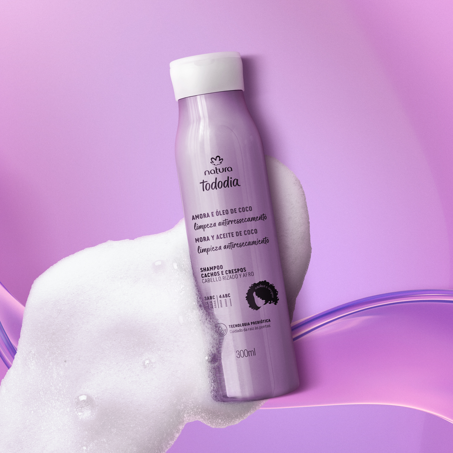Shampoo Cachos e Crespos Tododia Amora e Óleo de Coco