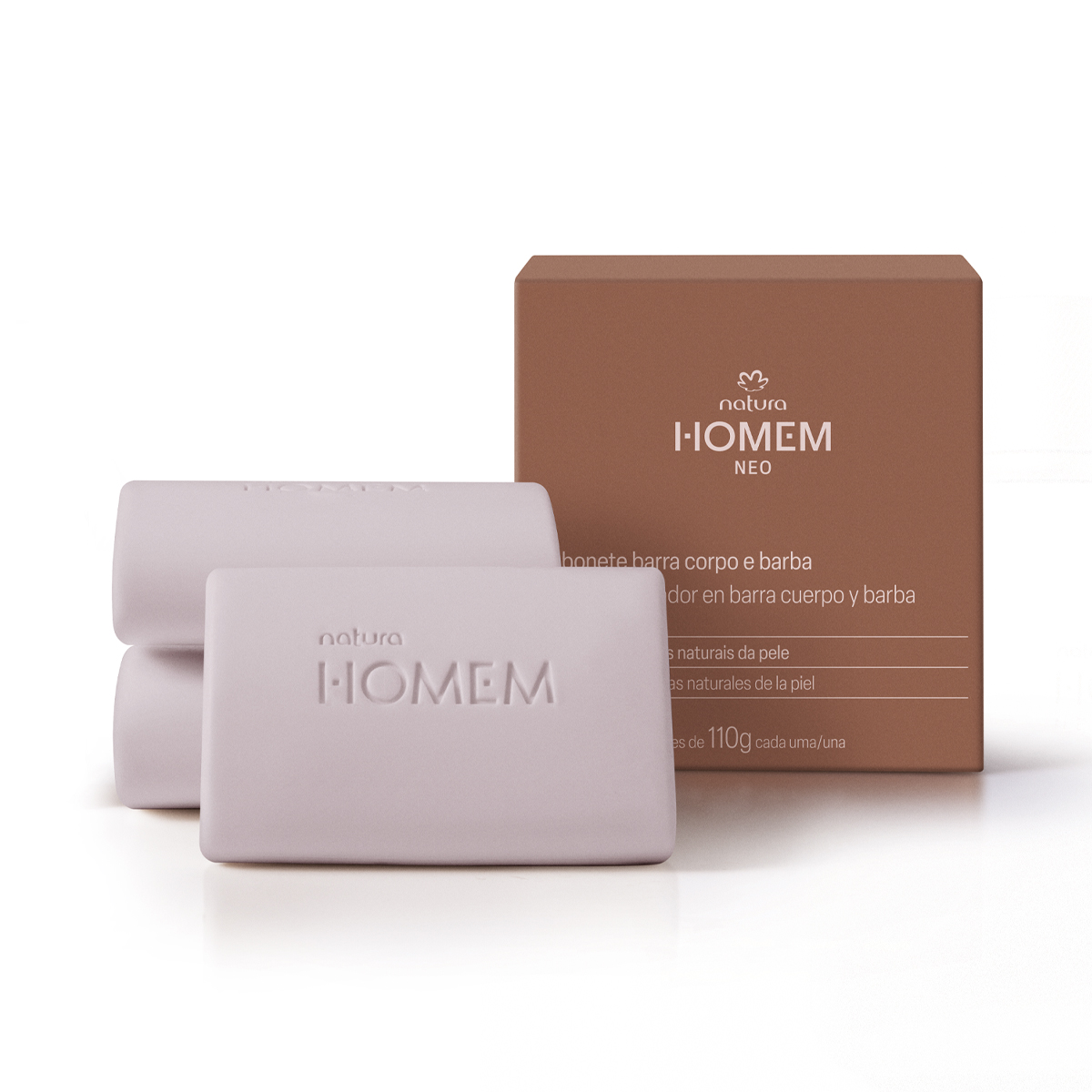 Caixa de Sabonetes em Barra Natura Homem Neo 3 un de 110 g Caixa de Sabonetes em Barra Natura Homem Neo 3 un de 110 g