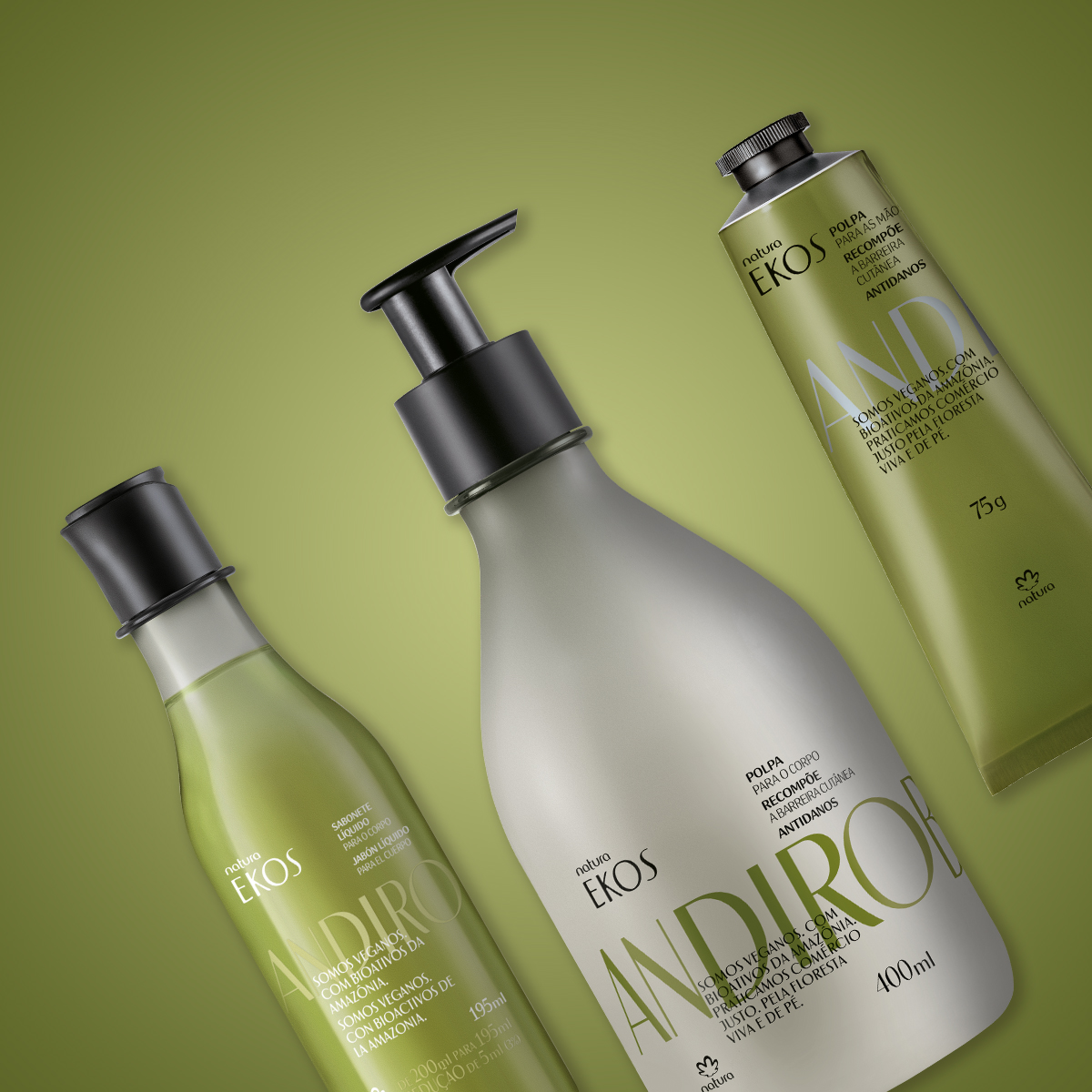 Kit Ekos Andiroba Sabonete Líquido e Hidratante Corpo e Mãos (3 produtos)