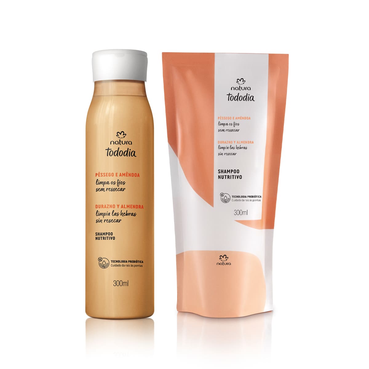 Kit Shampoo Nutritivo Tododia Pêssego e Amêndoa com Refil