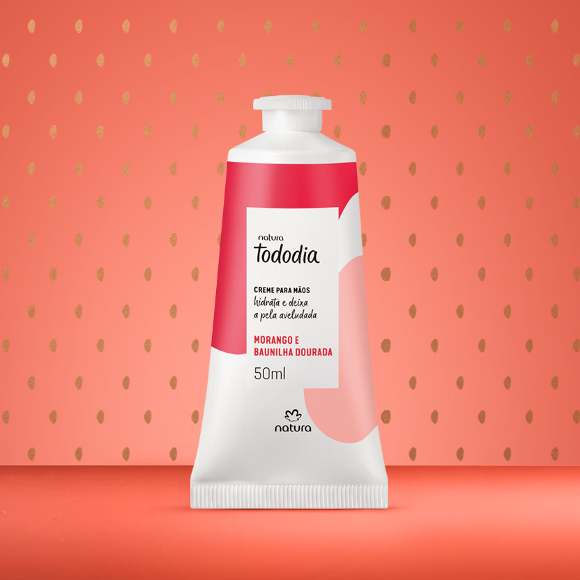 Creme Nutritivo para as Mãos Tododia Morango e Baunilha Dourada
