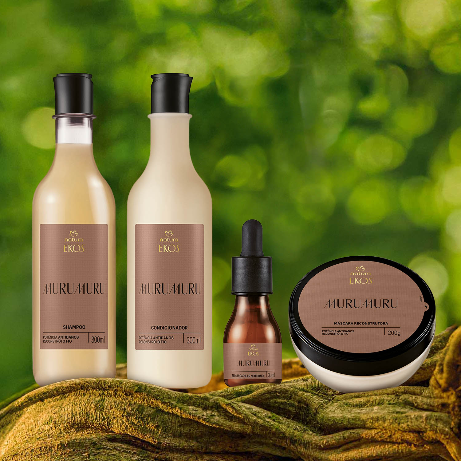 Kit Ekos Murumuru Shampoo, Condicionador, Máscara e Sérum