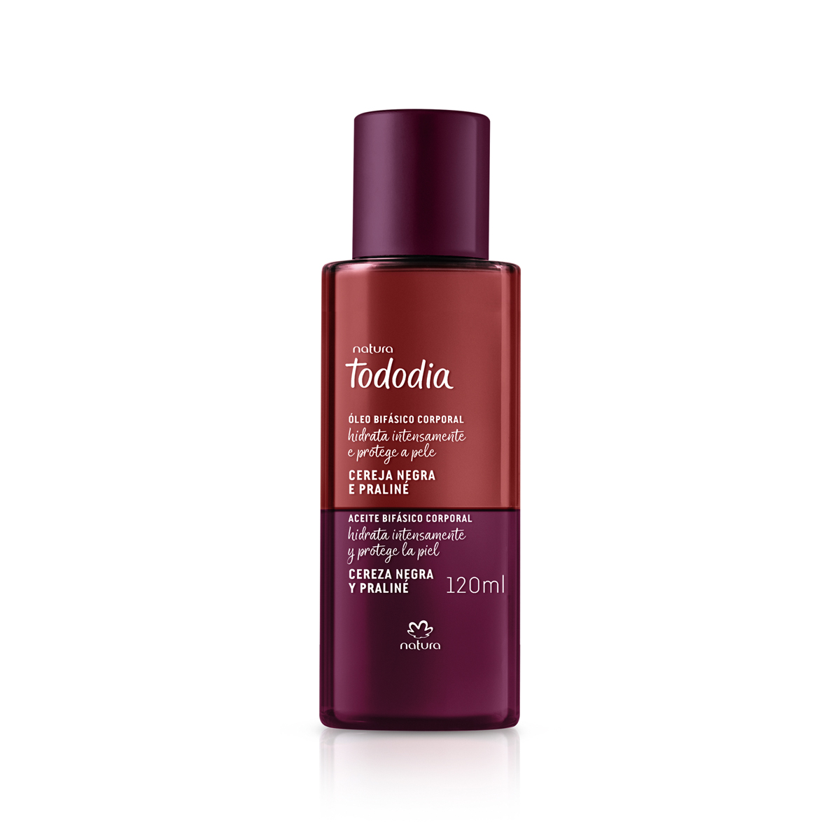 Óleo Bifásico Corporal Tododia Cereja Negra e Praliné 120 ml
  