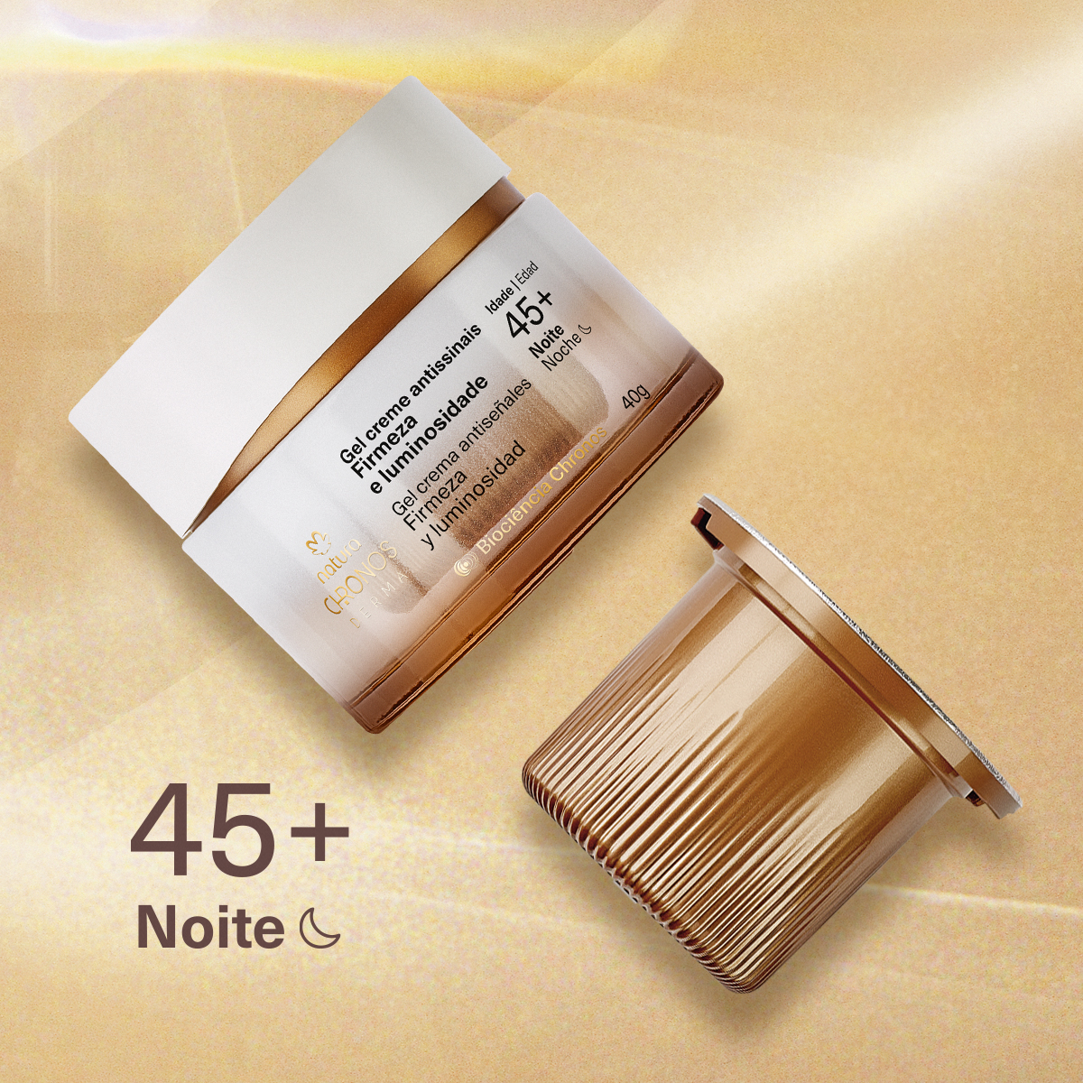 Kit Gel Creme Antissinais 45+ Noite com Refil