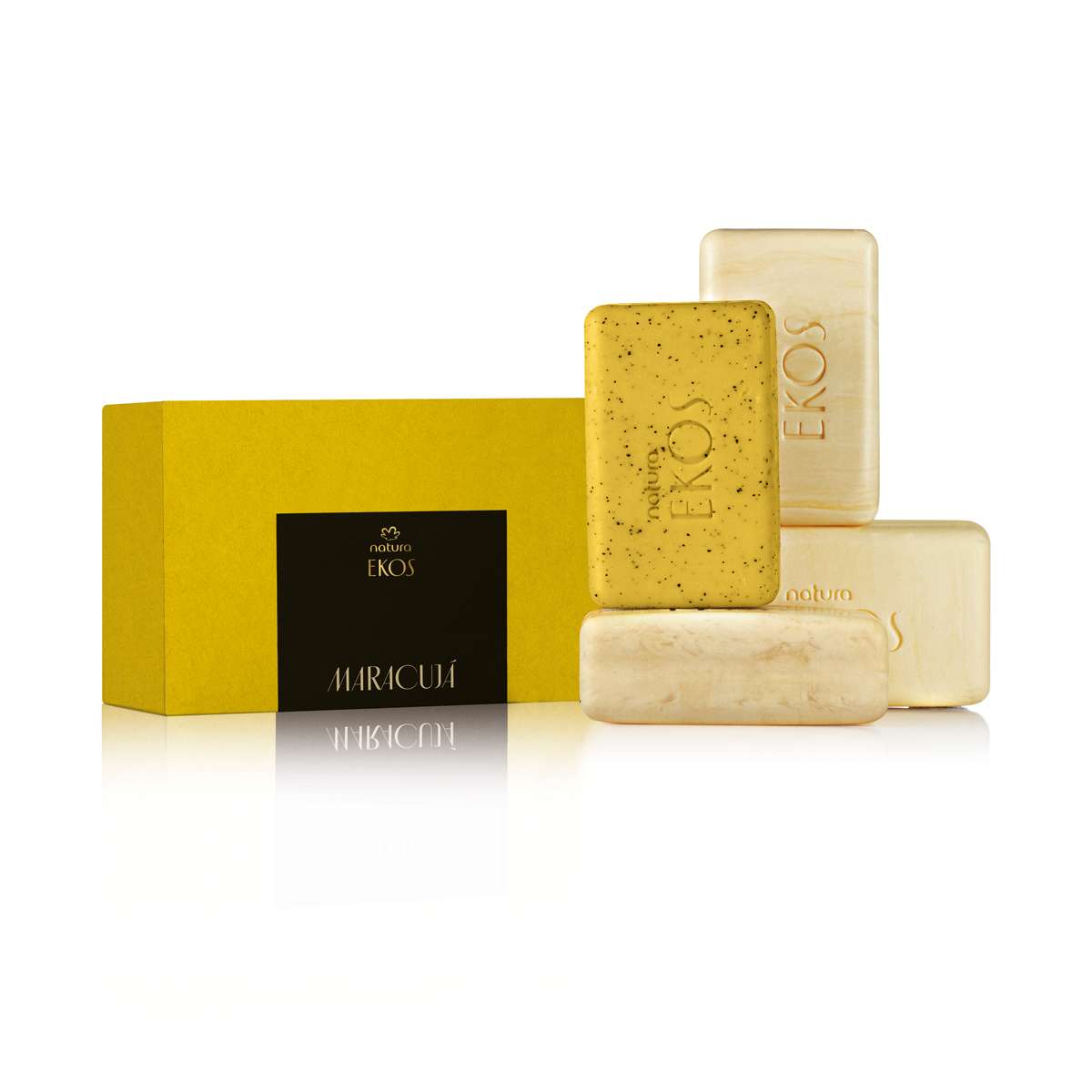 Sabonete em Barra Cremoso e Esfoliante Puro Vegetal Ekos Maracujá 4 un de 100 g