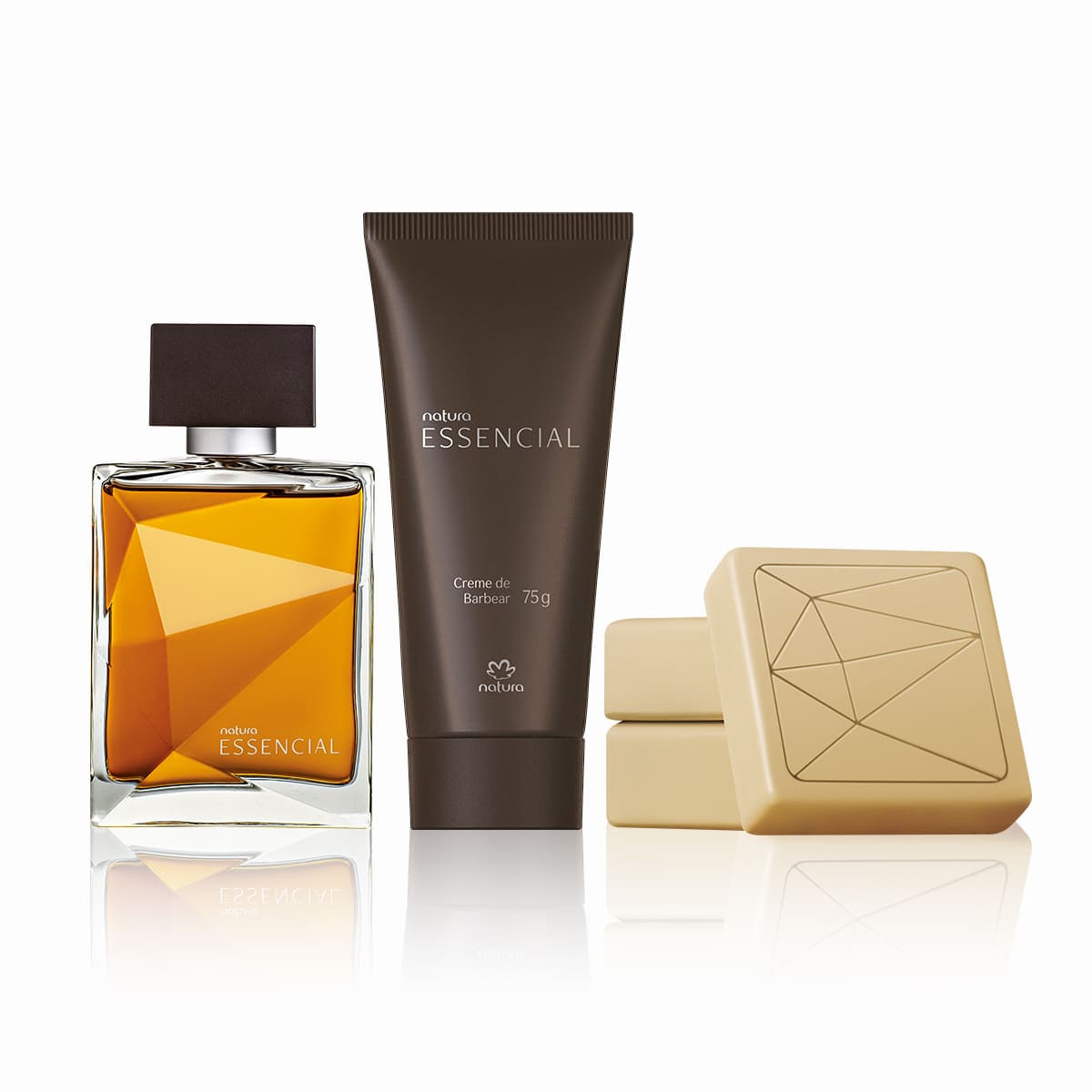 Kit Essencial Masculino, Sabonete em Barra e Creme de Barbear (3 produtos)