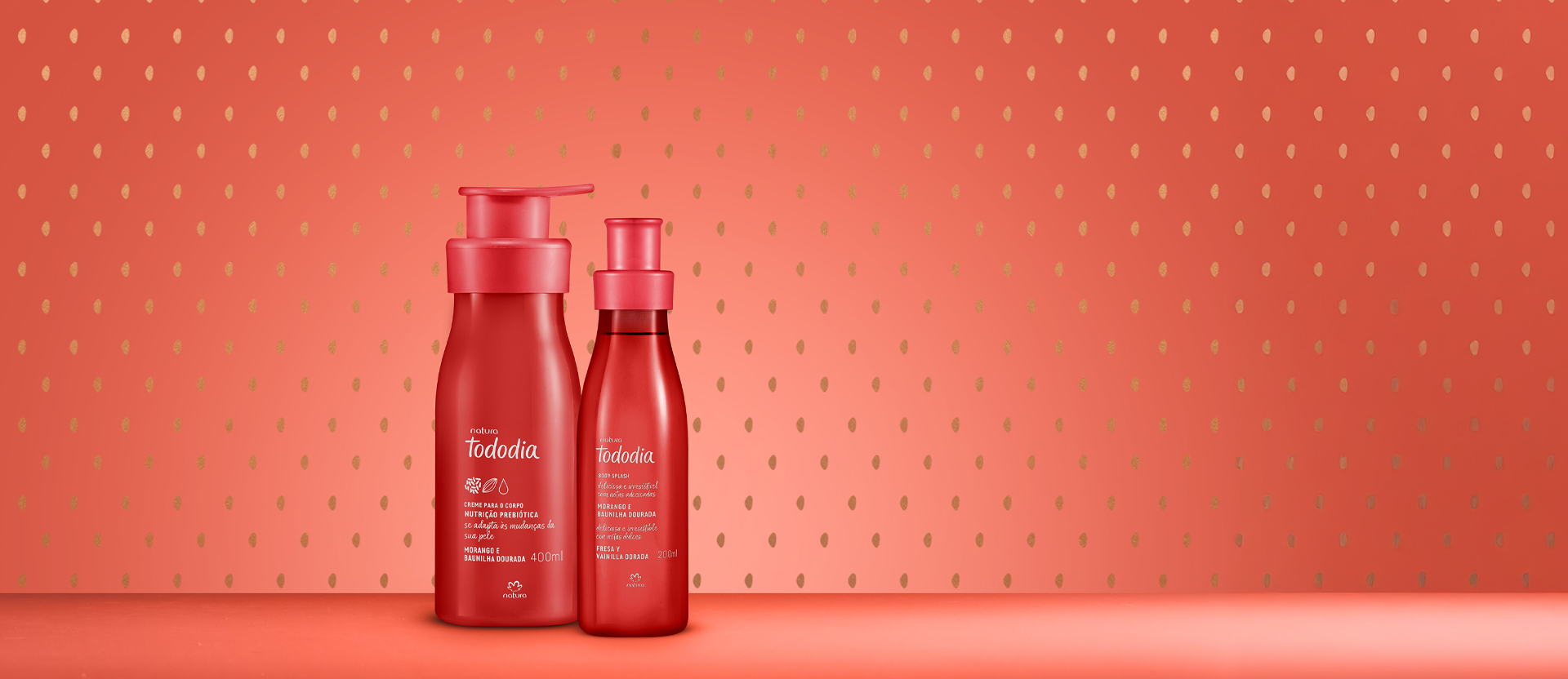 Kit Tododia Morango e Baunilha Dourada com Body Splash (2 produtos)