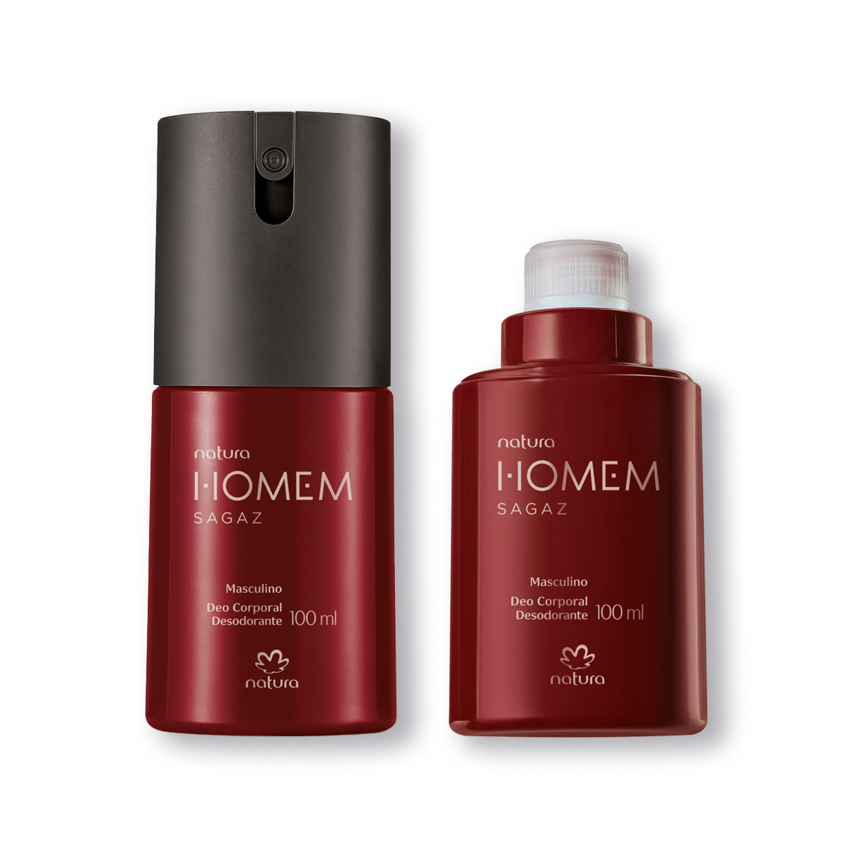 Kit Desodorante Corporal Natura Homem Sagaz com Refil (2 produtos)