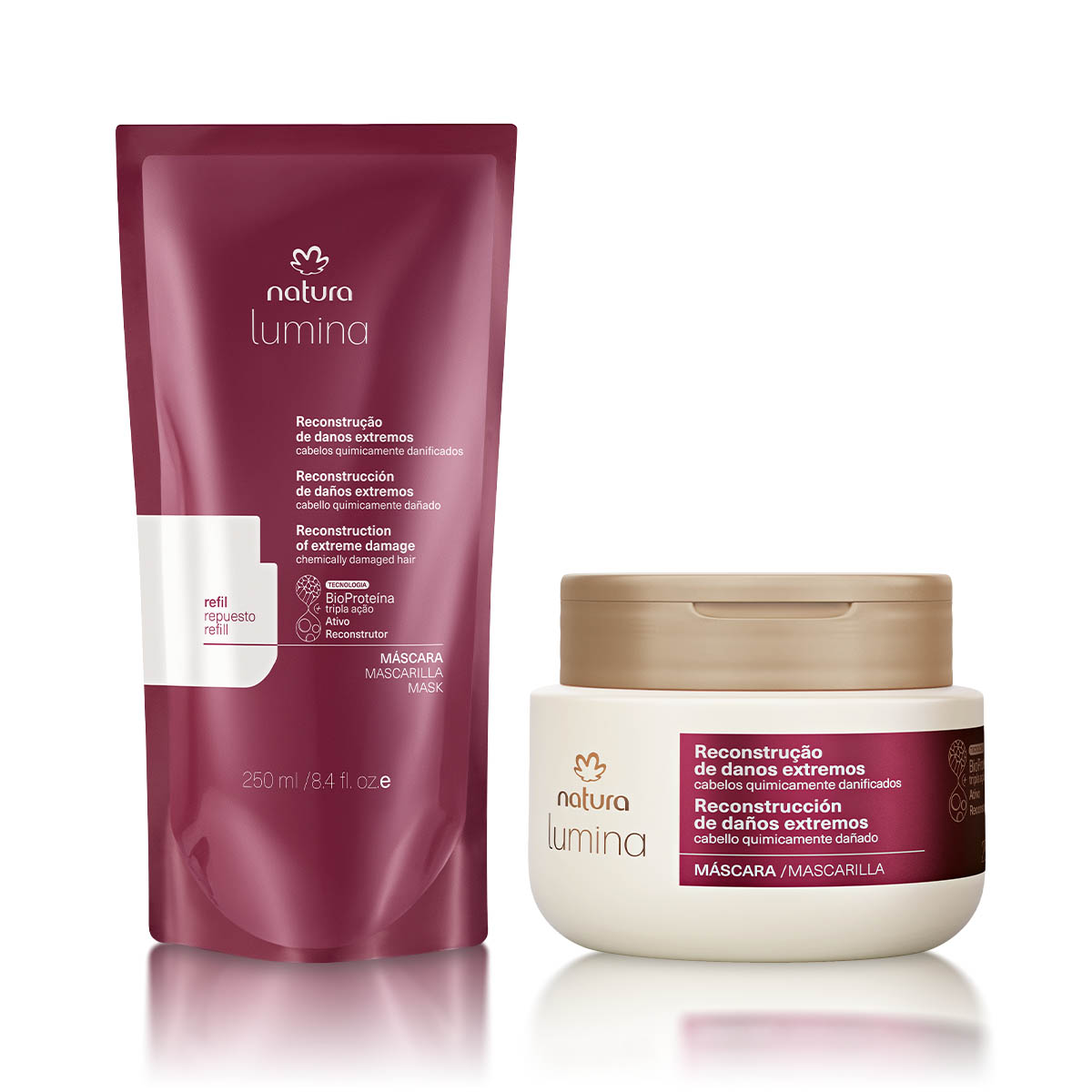 Kit Máscara com Refil Lumina Reconstrução de Danos Extremos