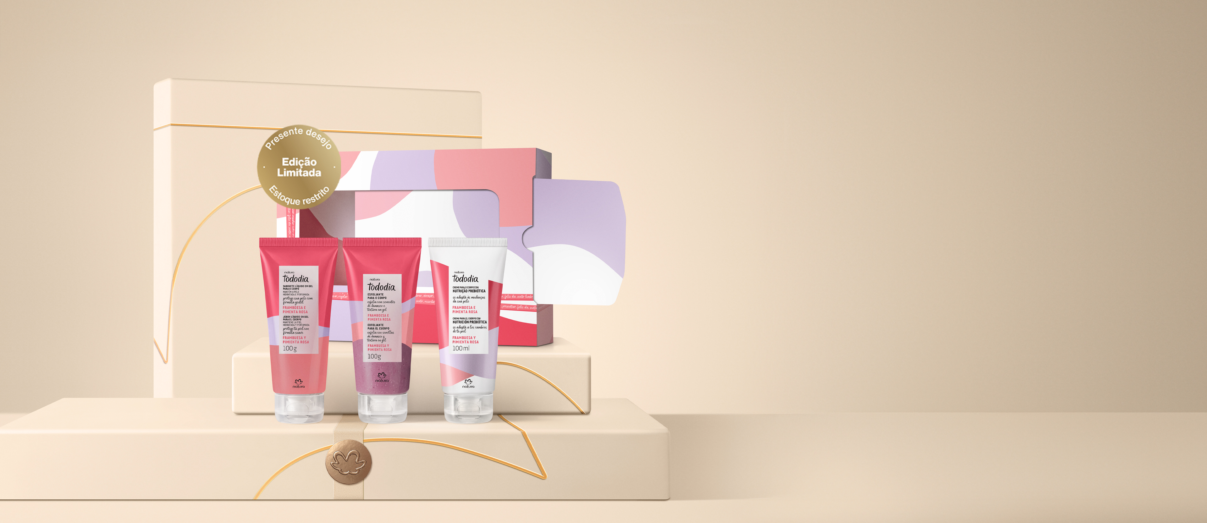 Presente Natura Tododia Trio Framboesa e Pimenta Rosa (3 produtos)