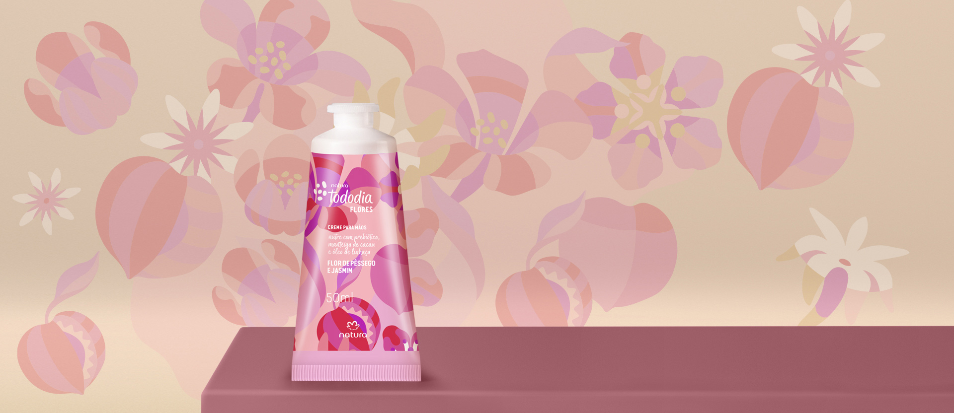 Creme Nutritivo para as Mãos Tododia Flor de Pêssego e Jasmim