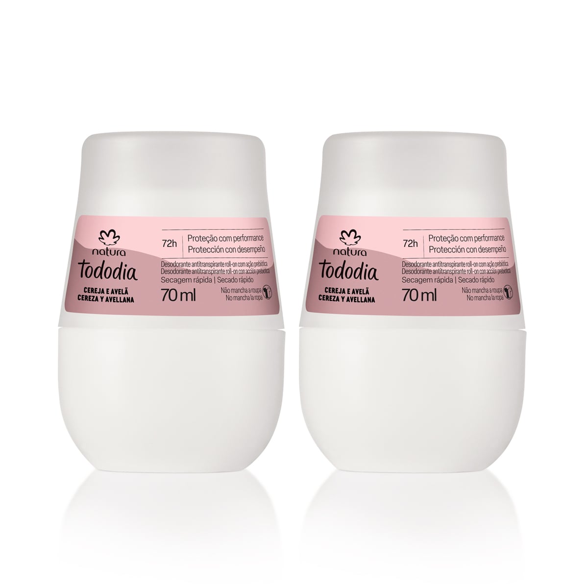 Kit Desodorante Antitranspirante Roll-On Cereja e Avelã