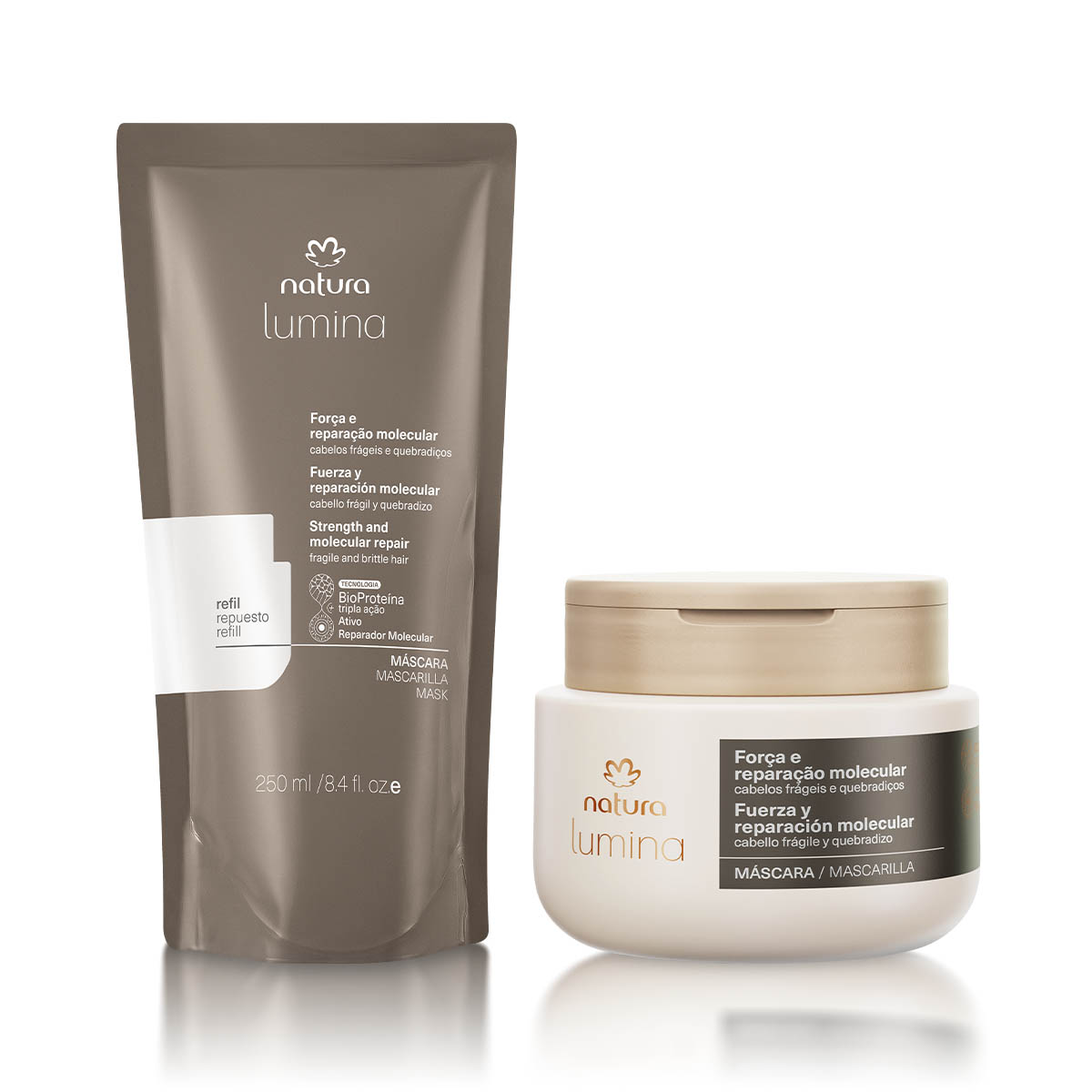 Kit Máscara com Refil Lumina Força e Reparação Molecular