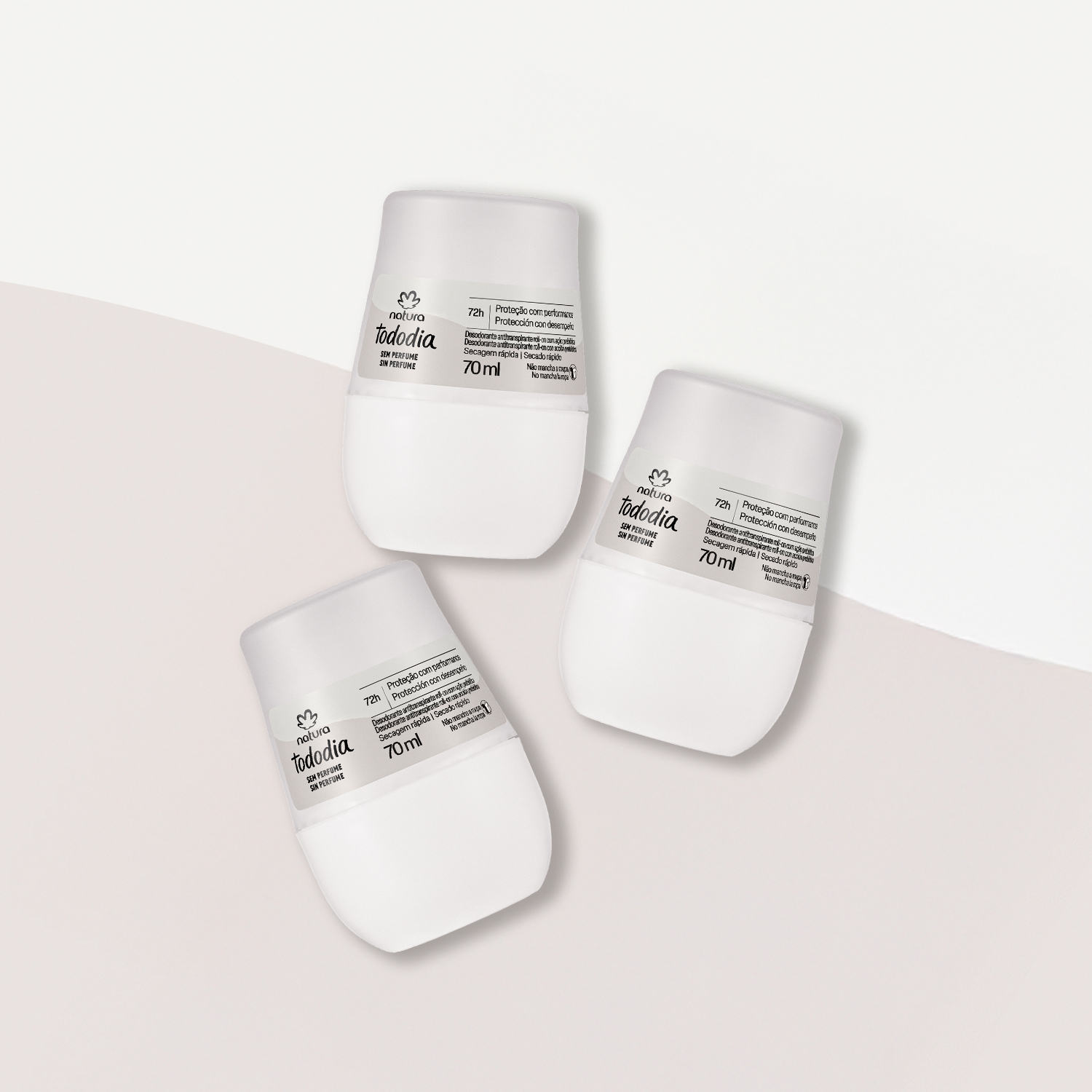 Kit Desodorante Antitranspirante Roll-on Sem Perfume (3 unidades)