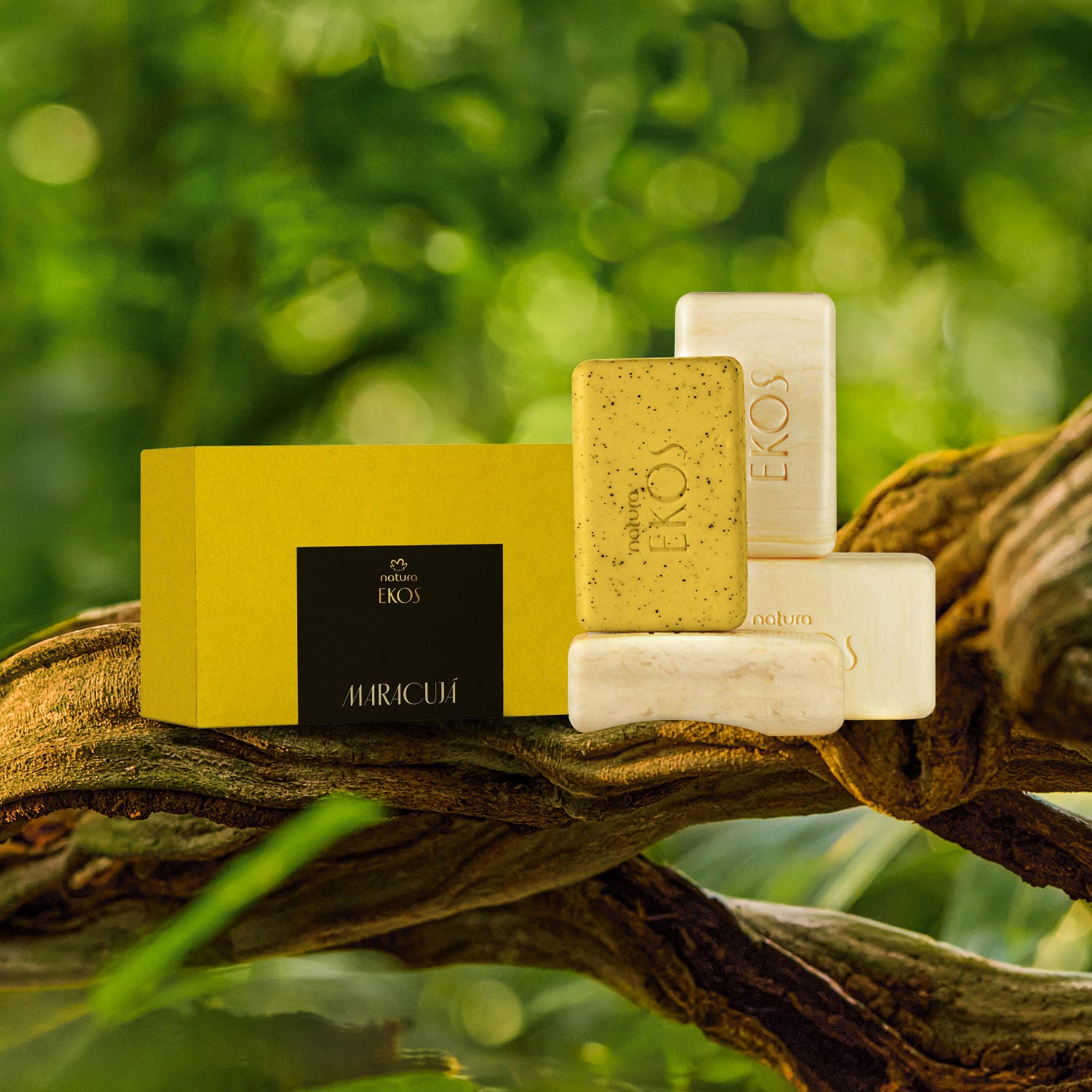 Sabonete em Barra Cremoso e Esfoliante Puro Vegetal Ekos Maracujá