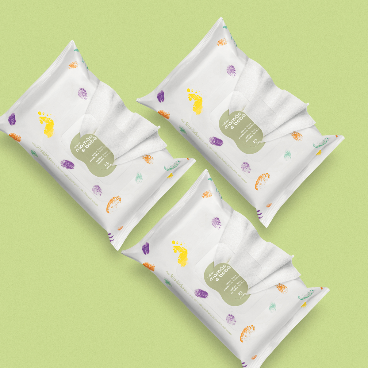 Kit Lenços Umedecidos com Fragrância Mamãe e Bebê (3 unidades)