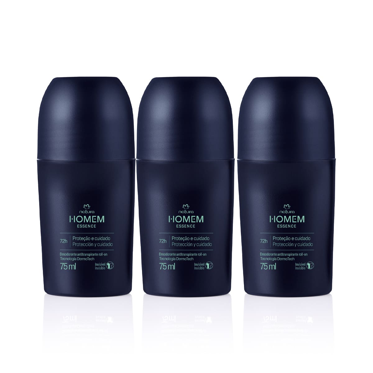 Kit Desodorante Antitranspirante Roll-On Natura Homem Essence (3 unidades)