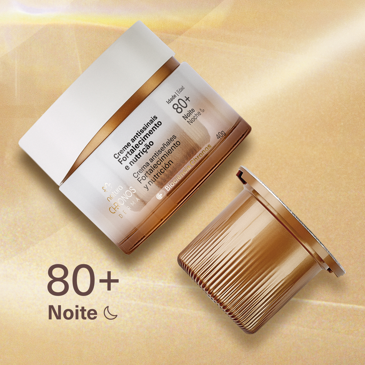Kit Creme Antissinais 80+ Noite Chronos Derma com Refil