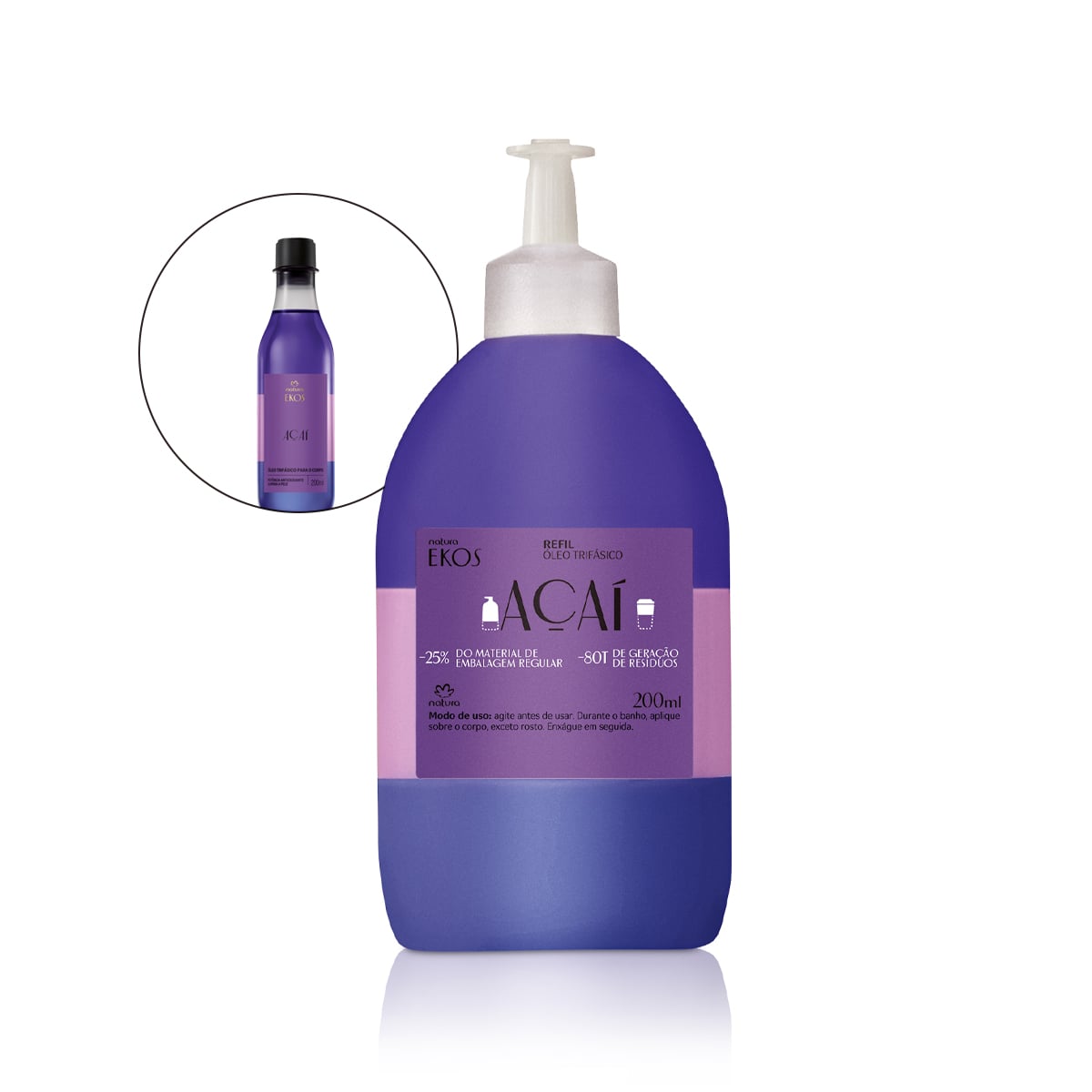 Refil Óleo Trifásico Desodorante Corporal Ekos Açaí