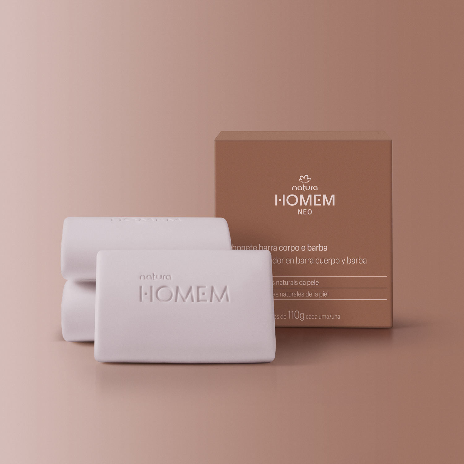 Caixa de Sabonetes em Barra Natura Homem Neo