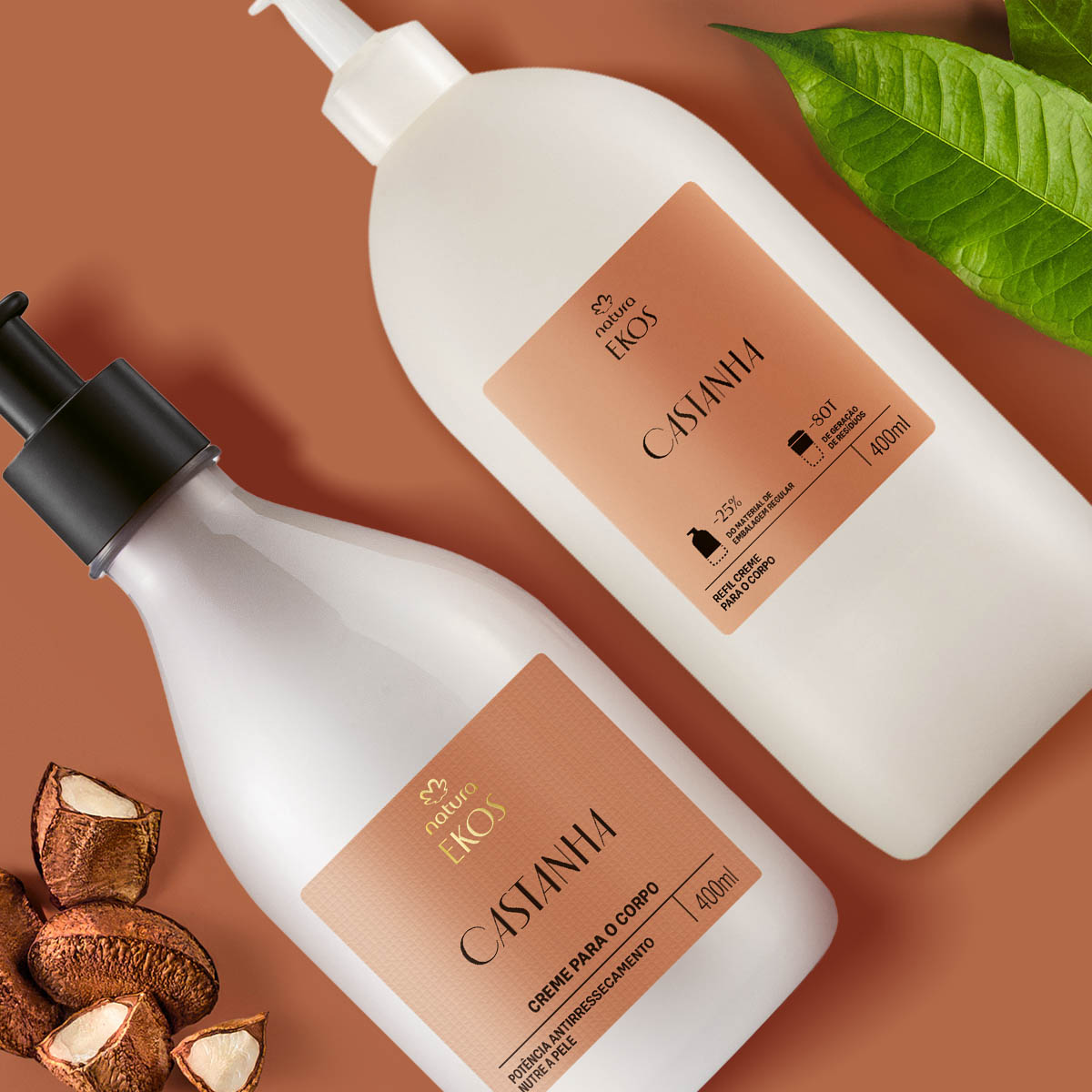 Kit Ekos Castanha Creme para o Corpo e Refil