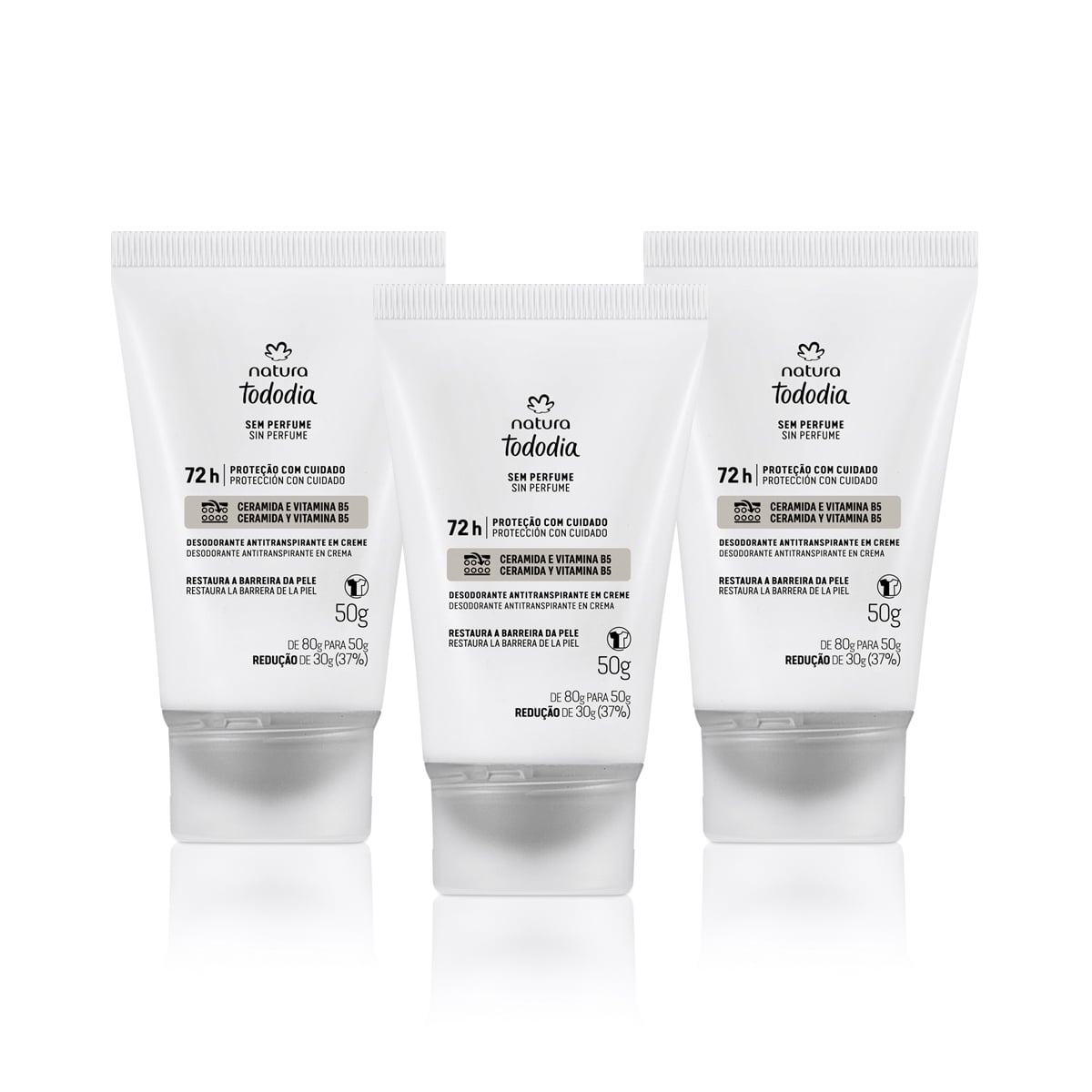 Kit Desodorante em Creme Tododia Sem Perfume (3 produtos)