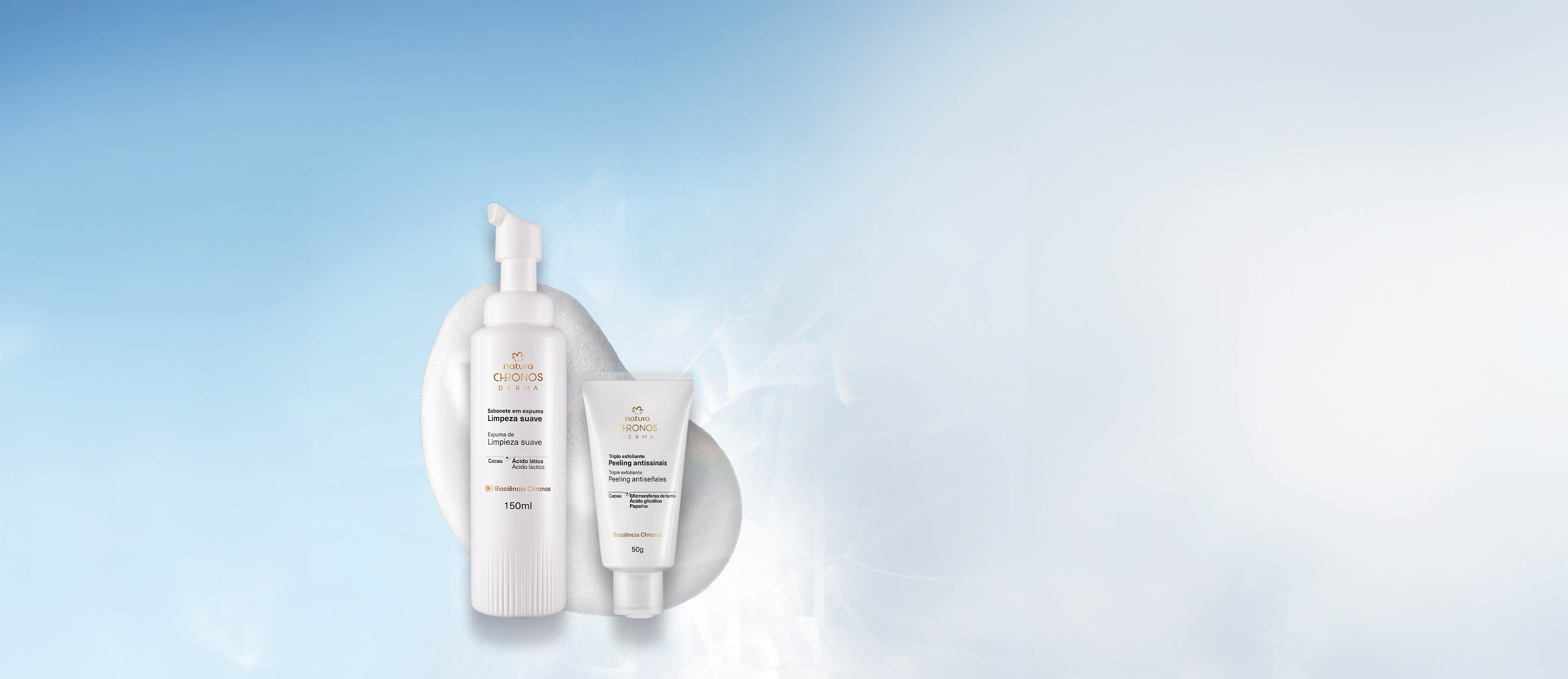 Kit Sabonete em Espuma e Triplo Esfoliante Antissinais Chronos Derma