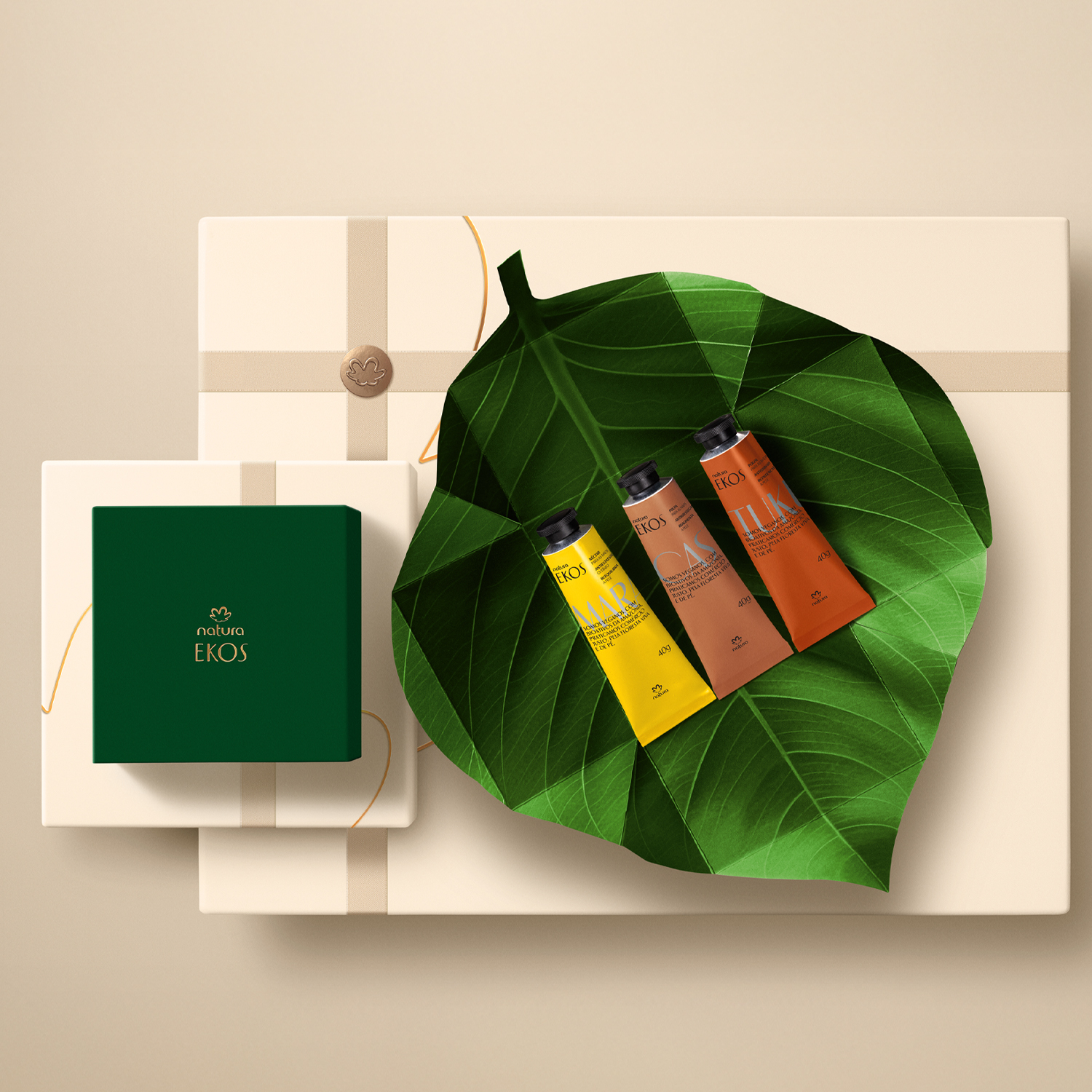 Presente Natura Ekos Amazônia em Folha Trio para as Mãos