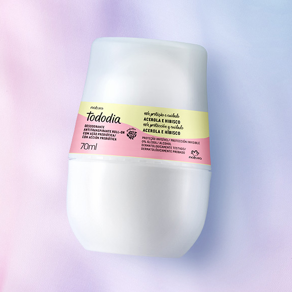 Desodorante Antitranspirante Roll-on Tododia Acerola e Hibisco