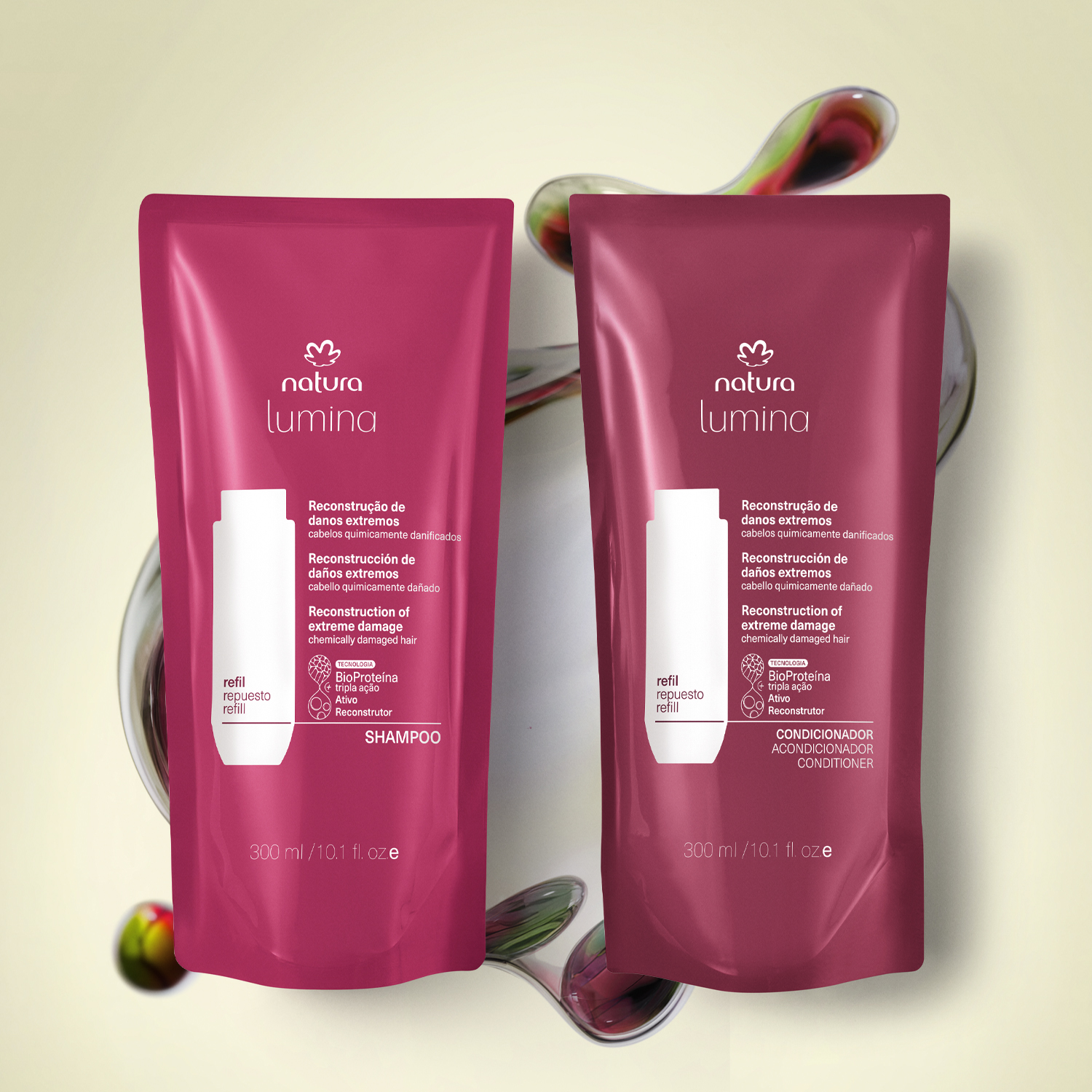Kit Refis Shampoo e Condicionador Lumina Reconstrução de Danos Extremos (2 produtos)