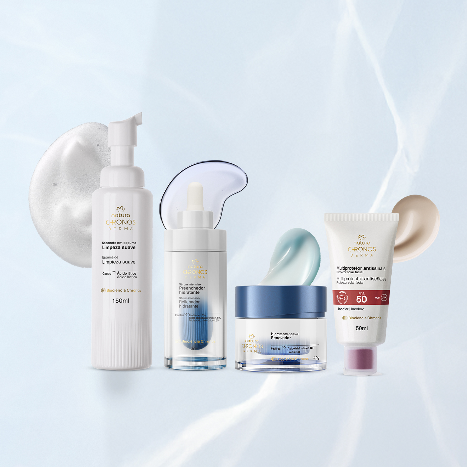 Kit Rotina Hidratação Completo Chronos Derma (4 produtos)