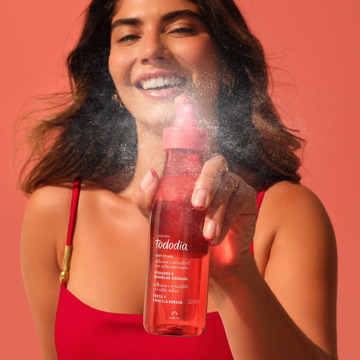 Body Splash Tododia Morango e Baunilha Dourada 200 ml