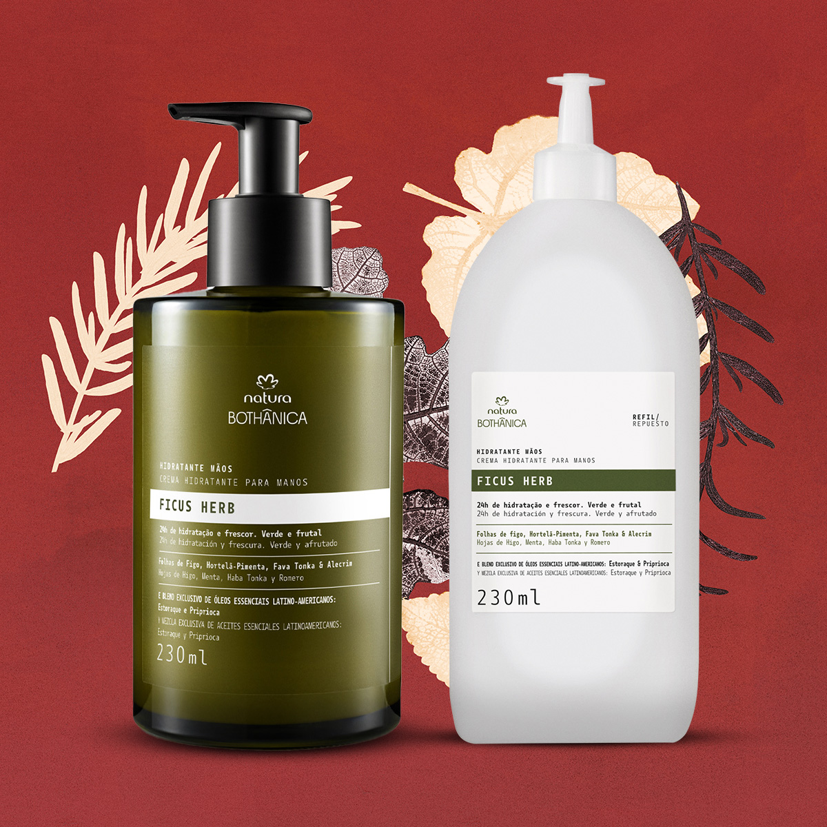 Kit Bothânica Hidratante para as Mãos Ficus Herb e Refil (2 produtos)