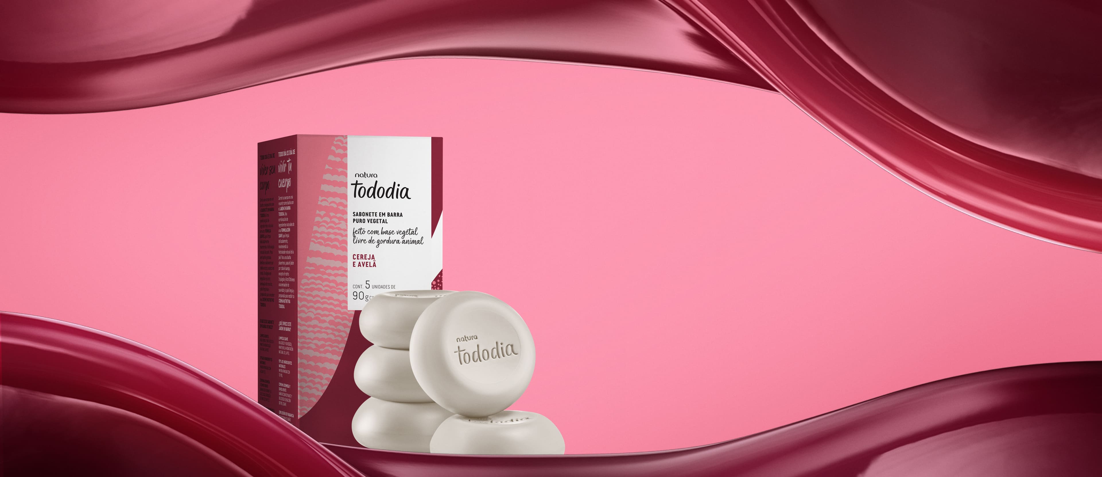 Sabonete em Barra Puro Vegetal Tododia Cereja e Avelã