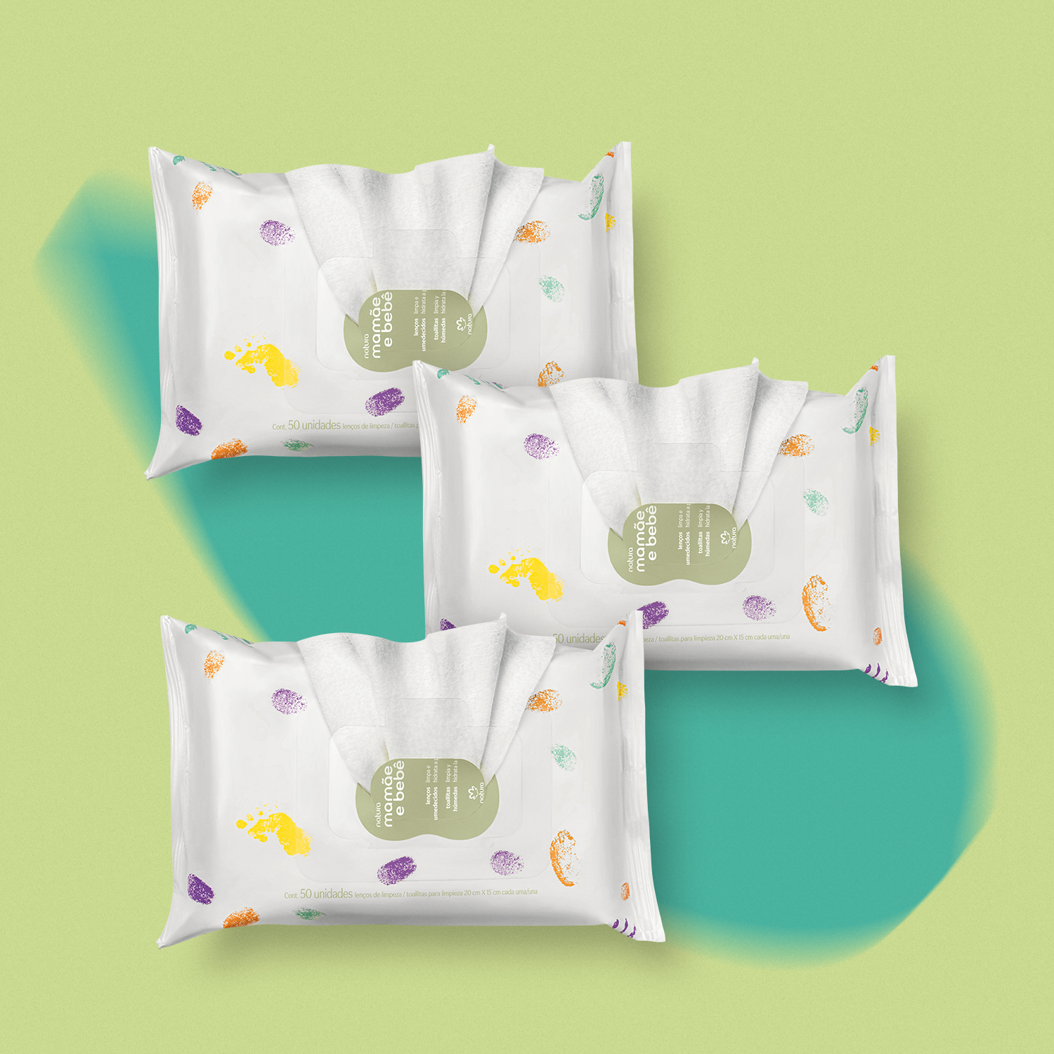 Kit Lenços Umedecidos com Fragrância Mamãe e Bebê (3 unidades)