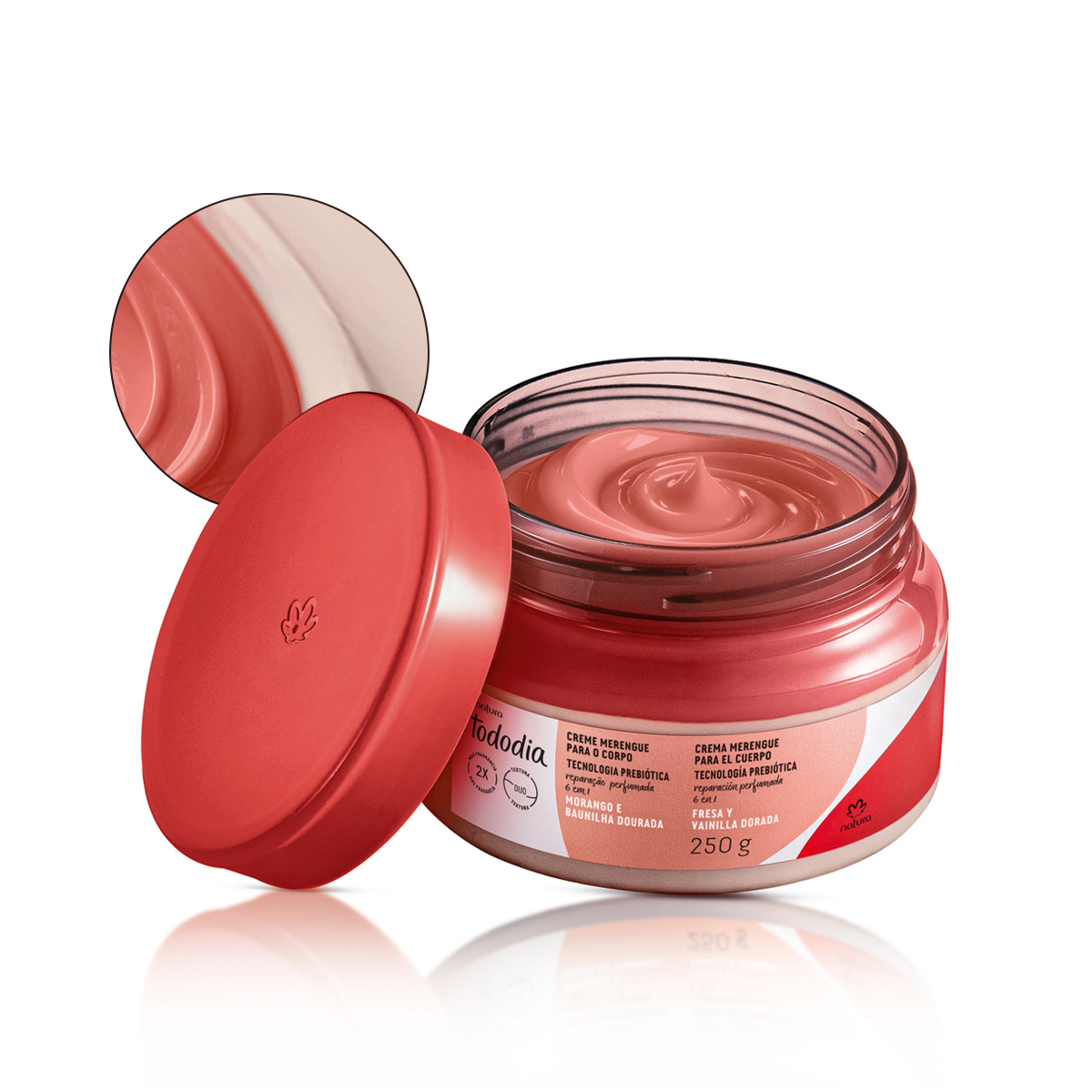 Creme Merengue para o Corpo Tododia Morango e Baunilha Dourada 250 g