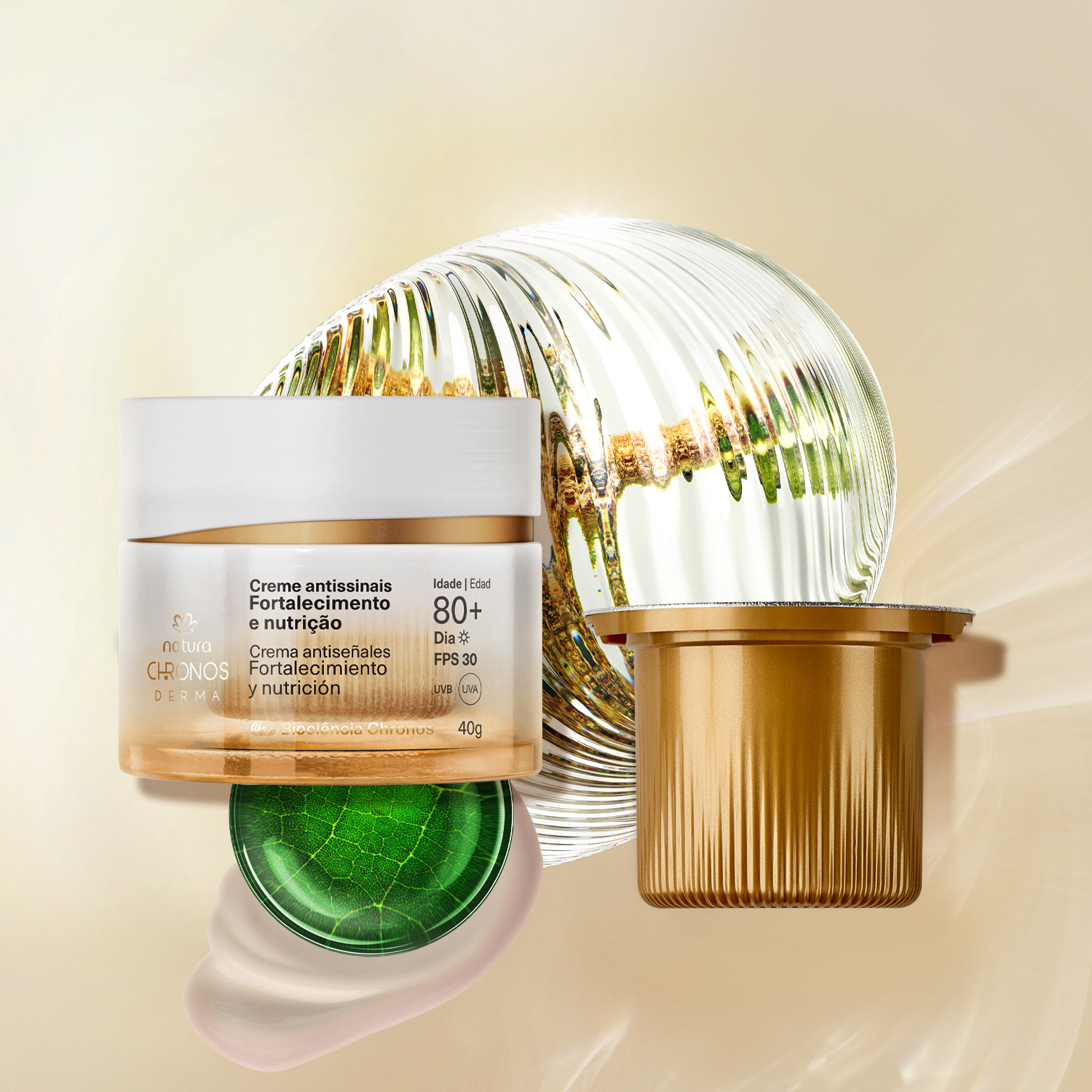 Kit Creme Antissinais 80+ Dia Chronos Derma com Refil