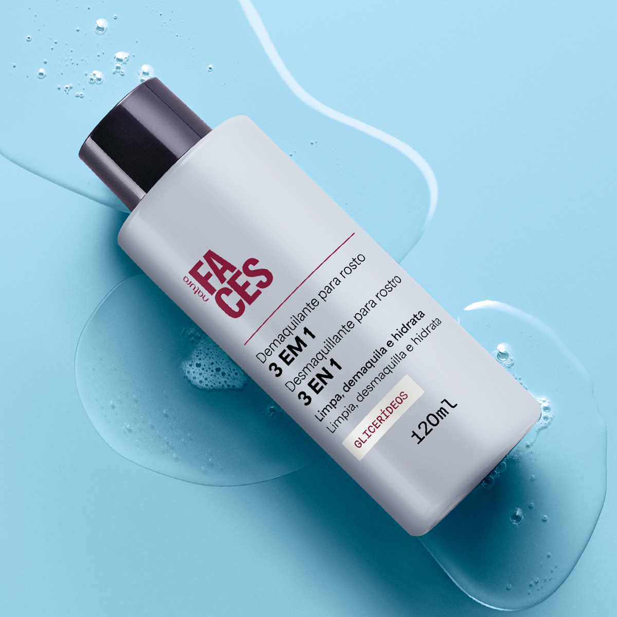 Demaquilante Líquido 3 em 1 Faces