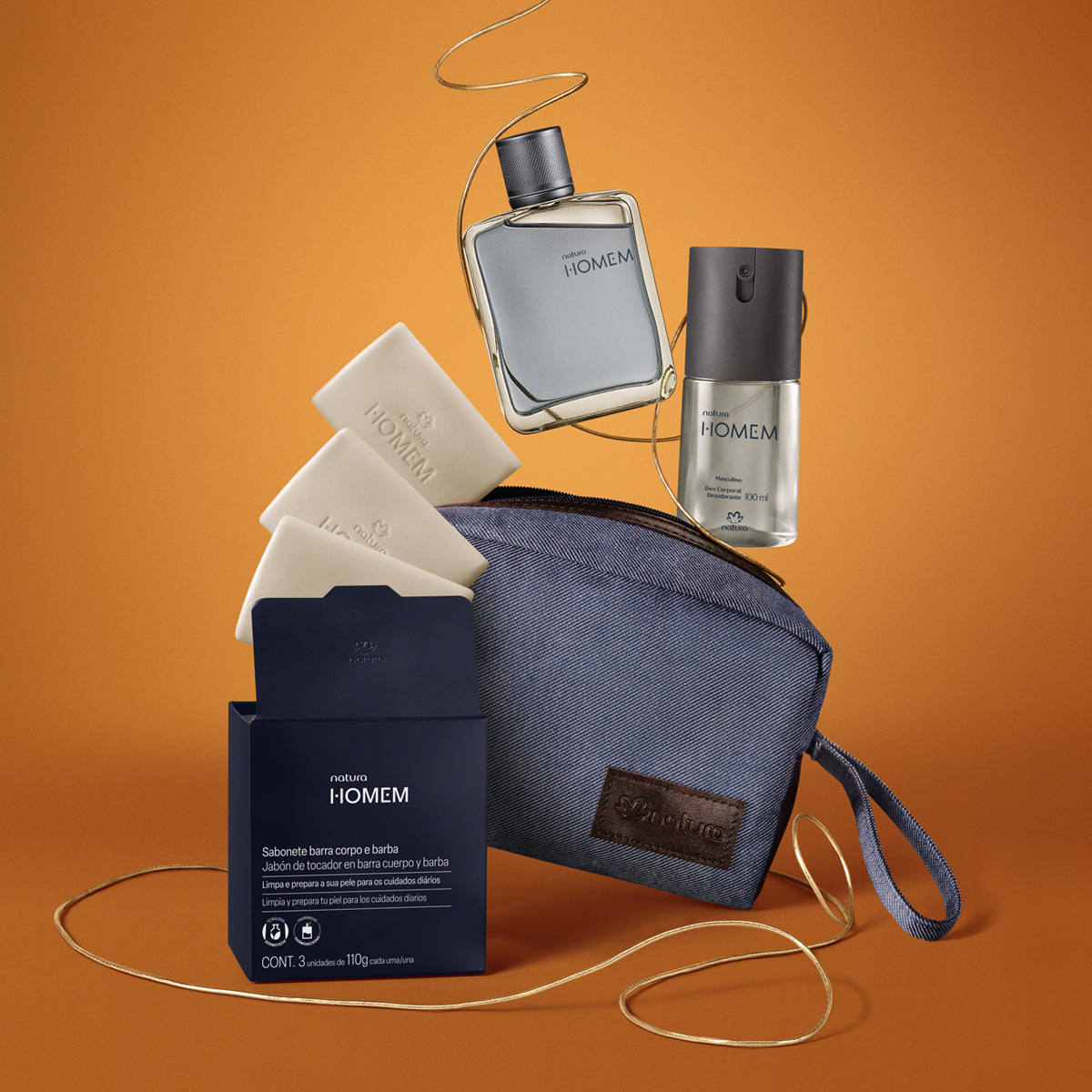 Presente Natura Homem Completo com Acessório (4 produtos)