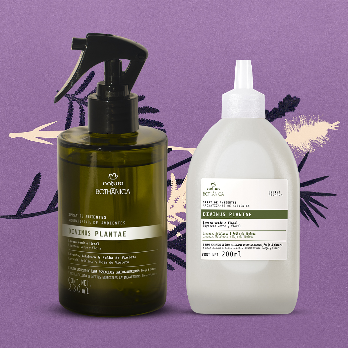 Kit Bothânica Spray para Ambientes Divinus Plantae e Refil (2 produtos)