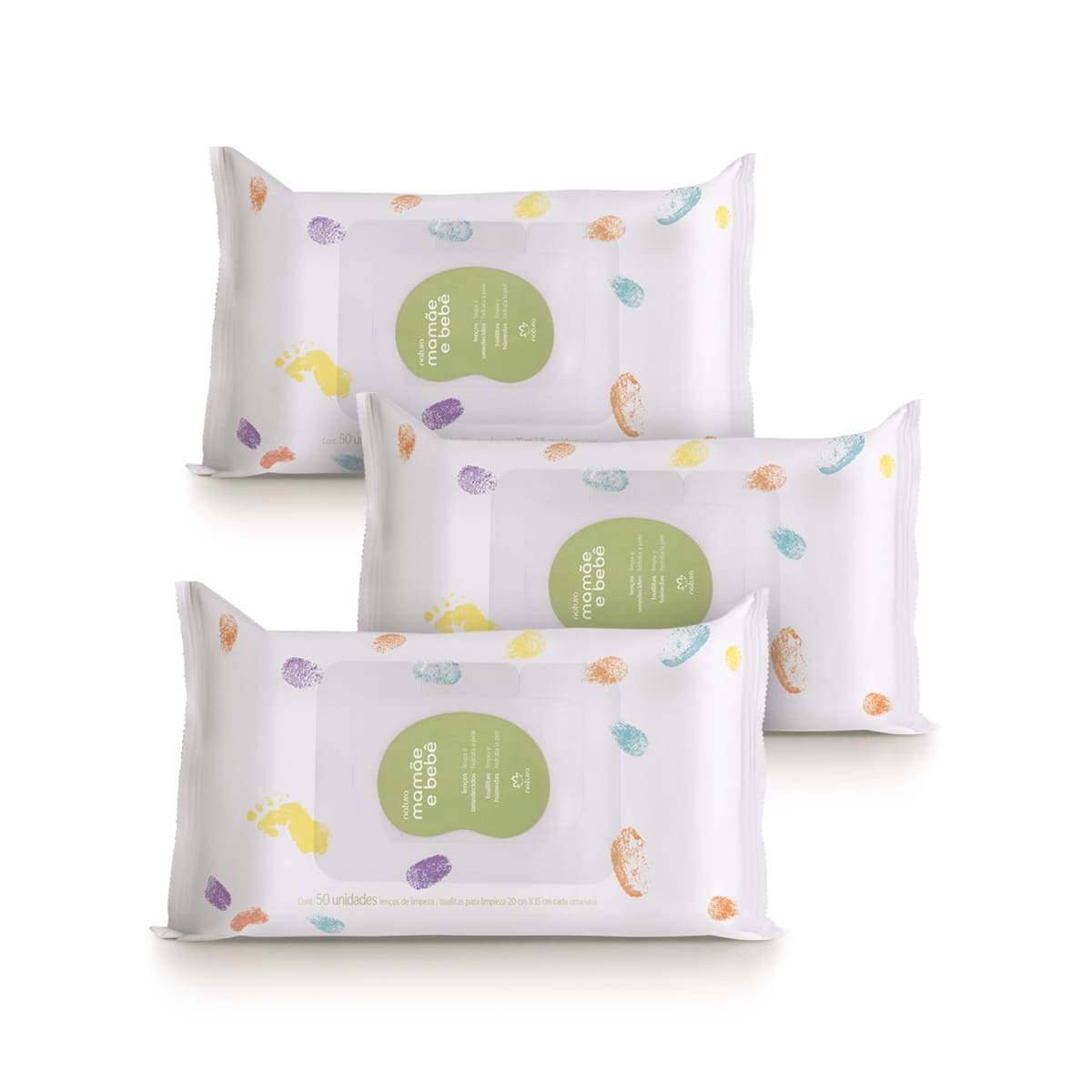 Kit Lenços Umedecidos com Fragrância Mamãe e Bebê (3 unidades)