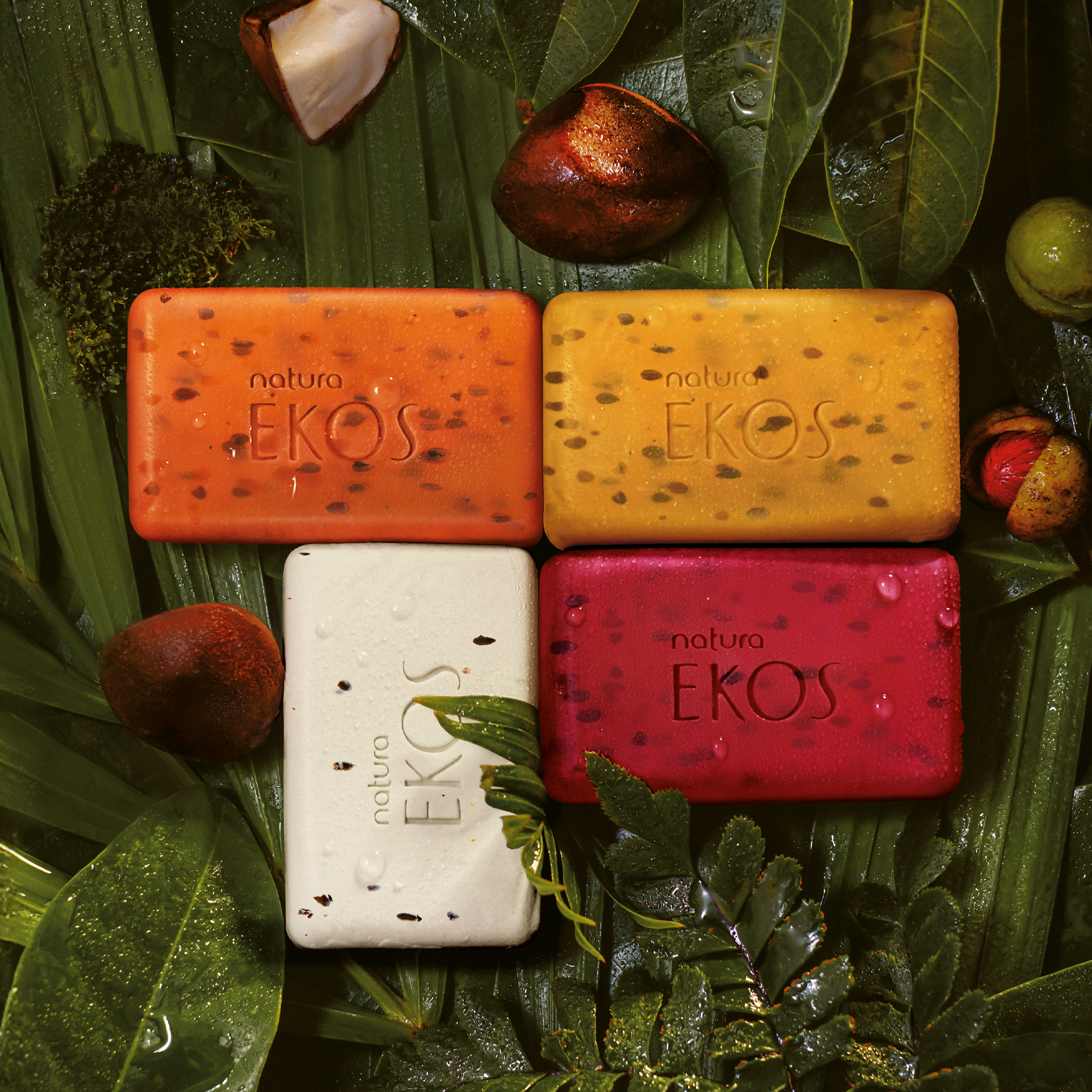 Sabonete em Barra Puro Vegetal Cremoso e Esfoliante Refrescante Ekos